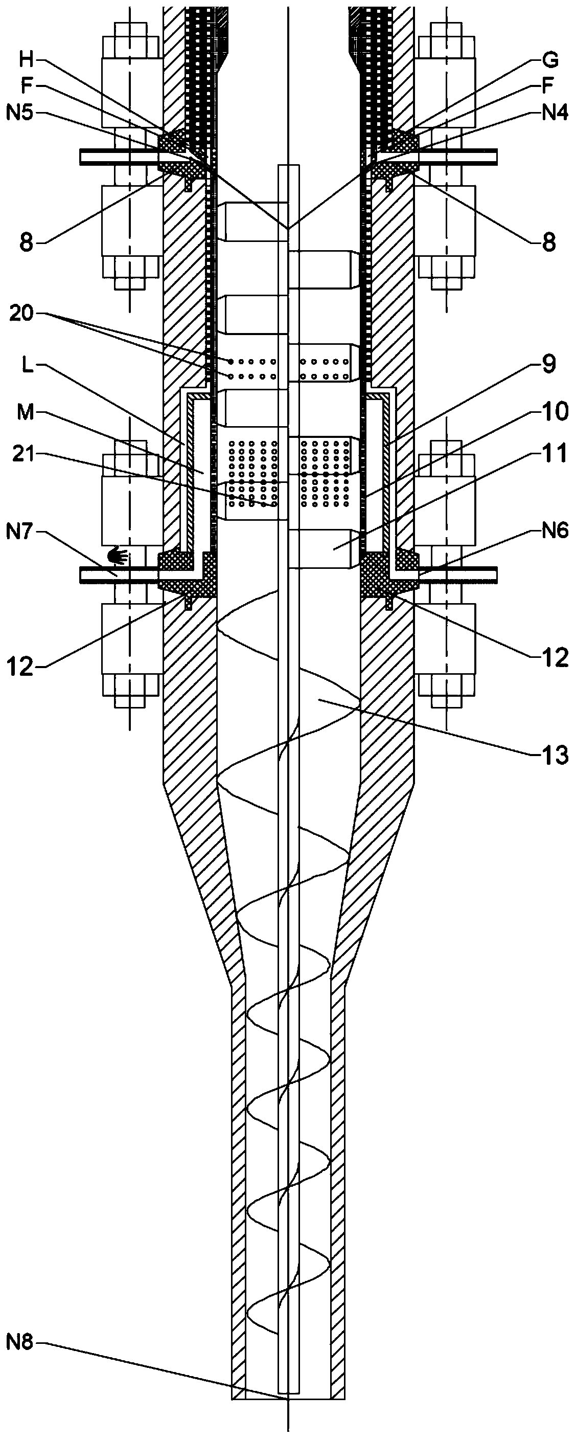 Supercritical hydrothermal combustion device for high-salinity organic waste harmless treatment