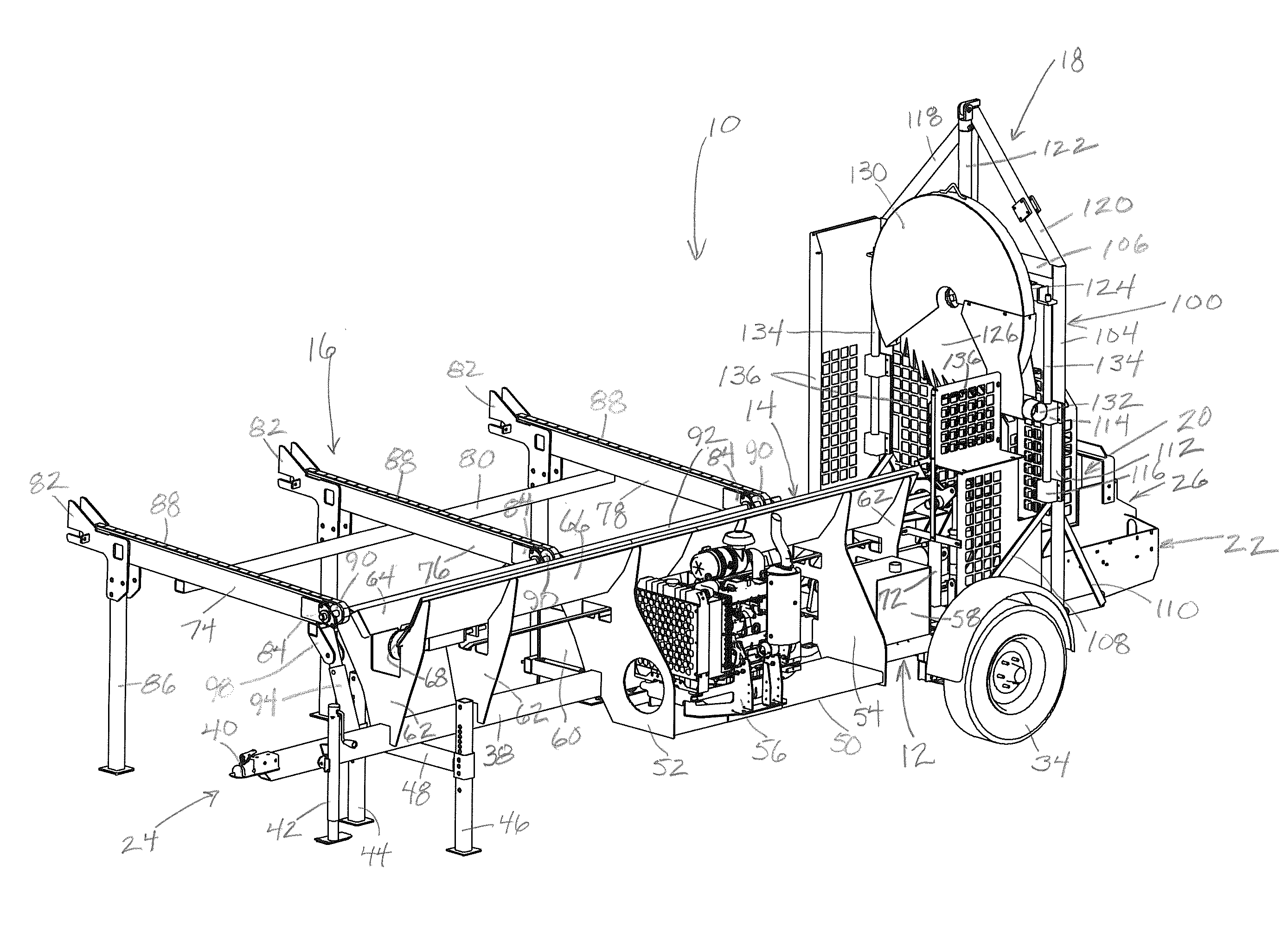 Firewood Processor with Vertically-Displaceable Circular Saw