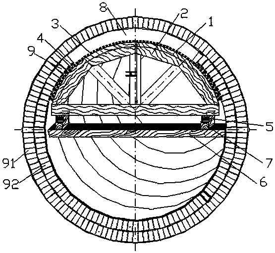 Method for building upper semi-circular arch roof lining of industrial furnace pipeline