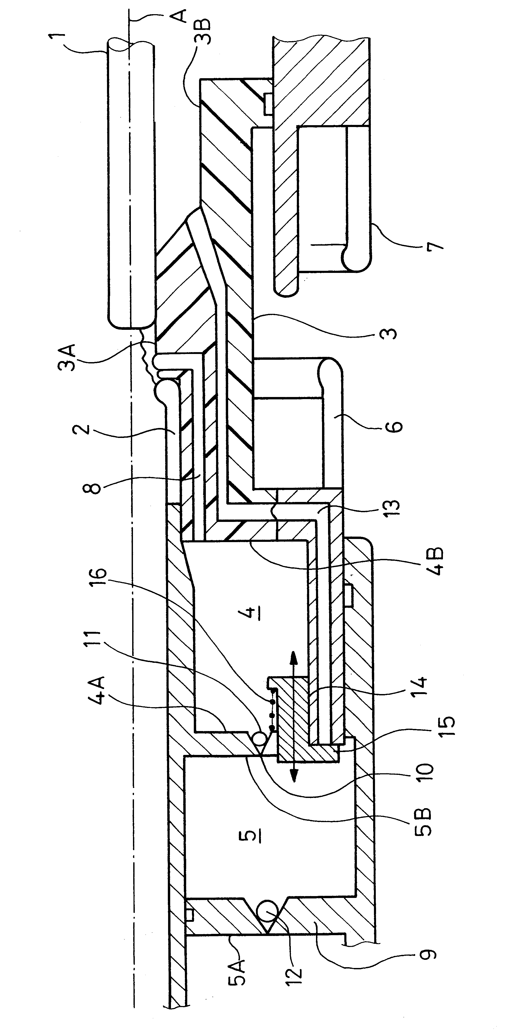 Circuit-breaker including a channel for emptying the piston-driven compression chamber