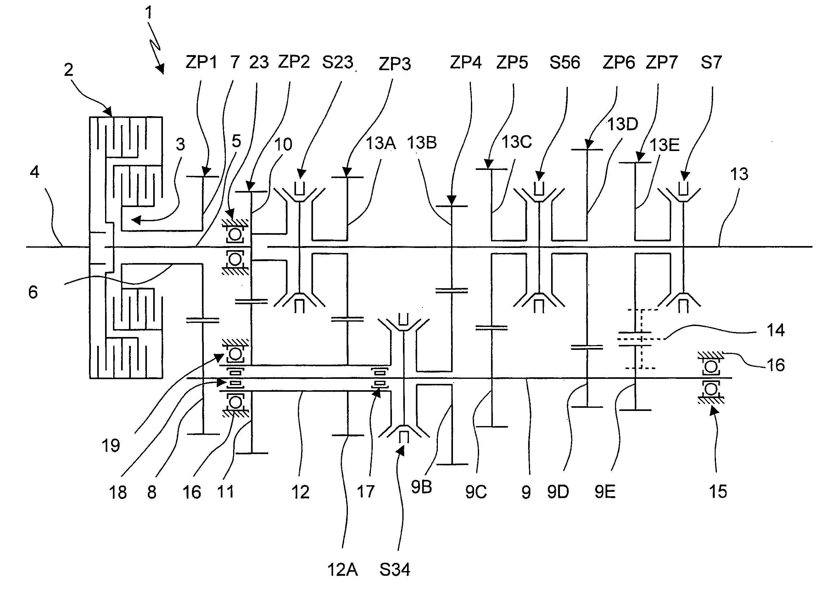 Multistep transmission of a layshaft type