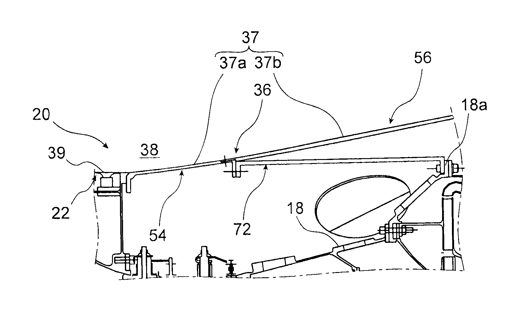 Dual-flow turbomachine for aircraft, including structural means of rigidifying the central casing