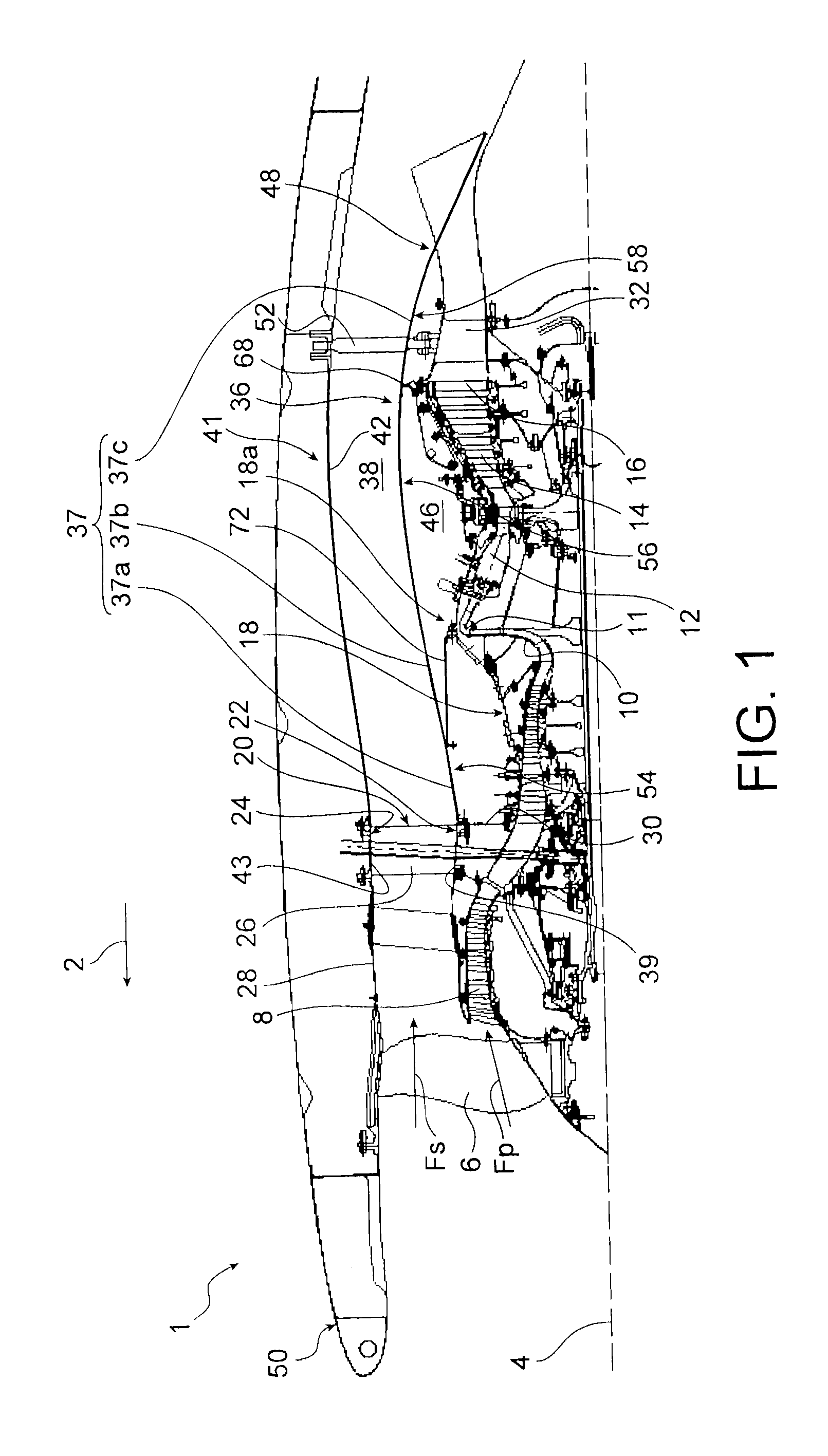 Dual-flow turbomachine for aircraft, including structural means of rigidifying the central casing