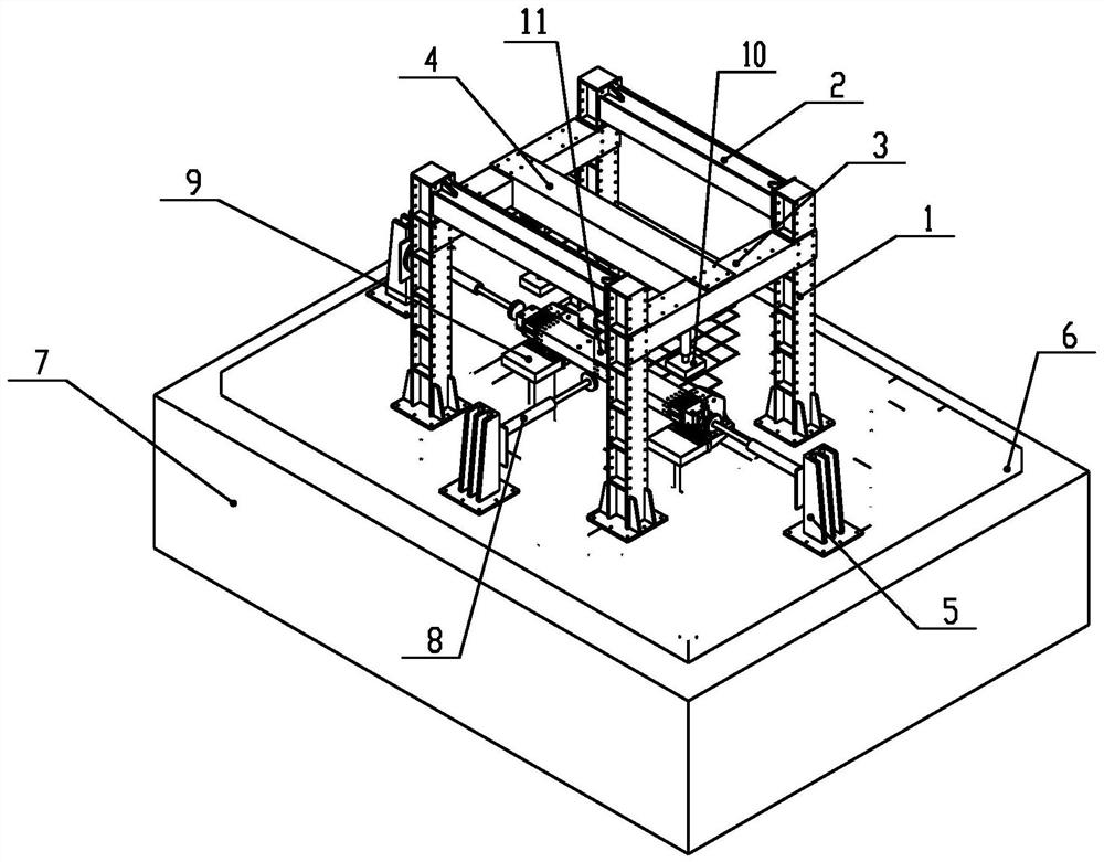 A medium and low speed maglev vehicle suspension frame strength test bench