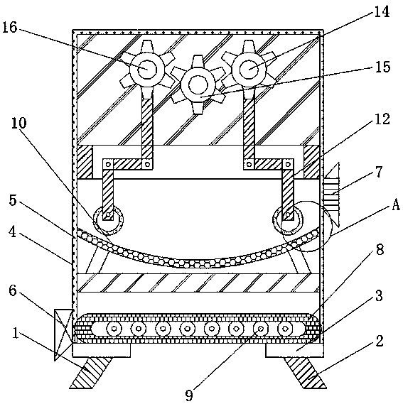 Filtering type grinding device for traditional Chinese medicine production