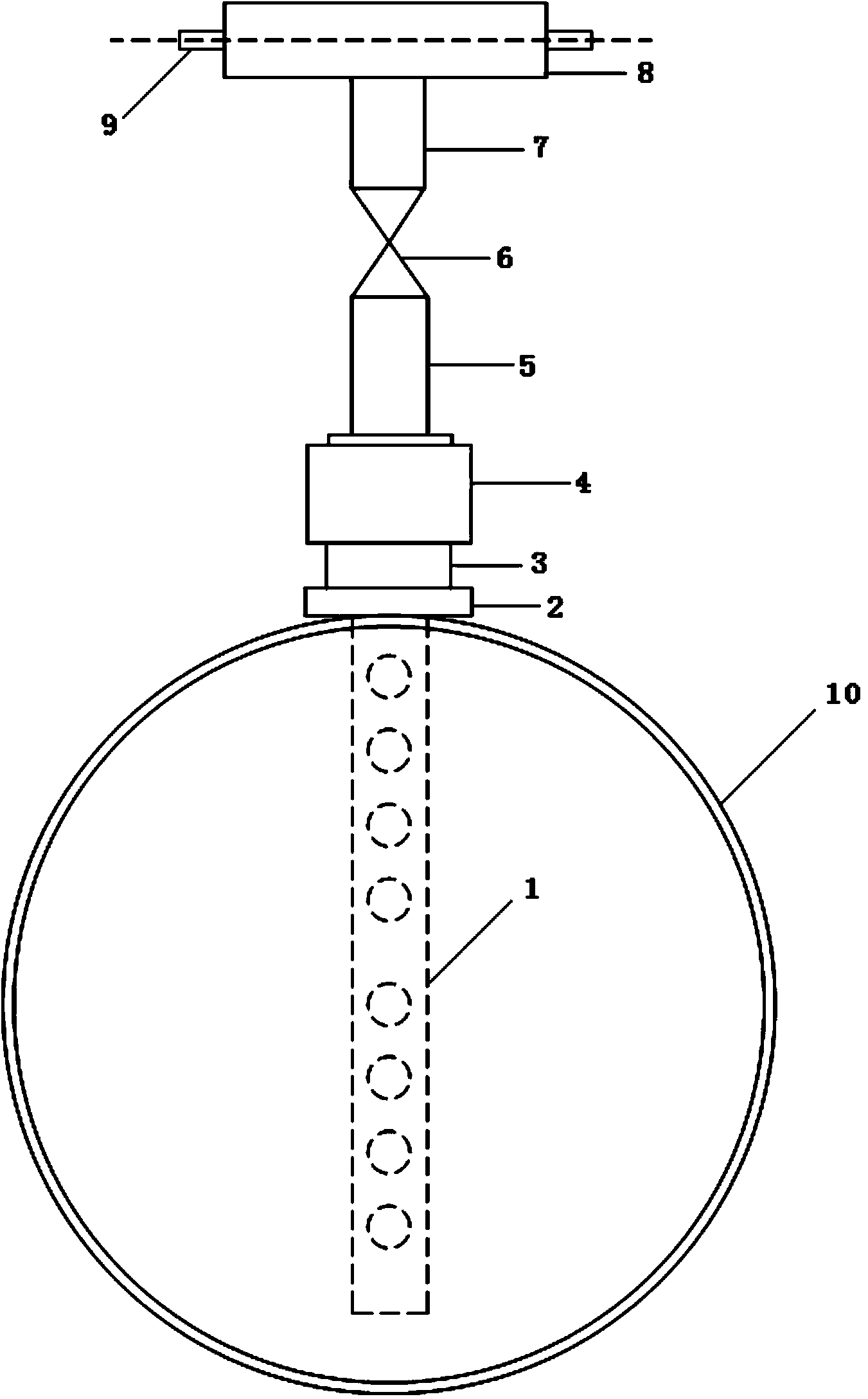 Plug-in sampling device of mixed gas burning type heat value instrument and application thereof