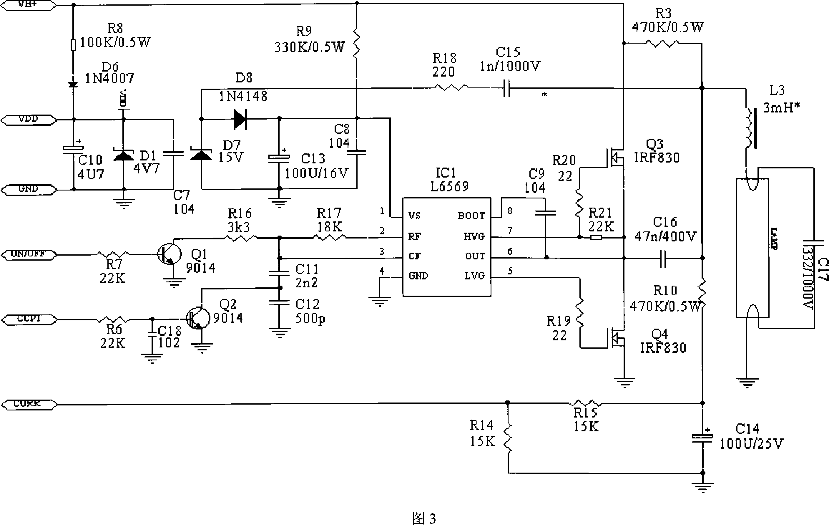A dual-frequency mixed spectrum type and pulse width regulation type dimming electronic ballast