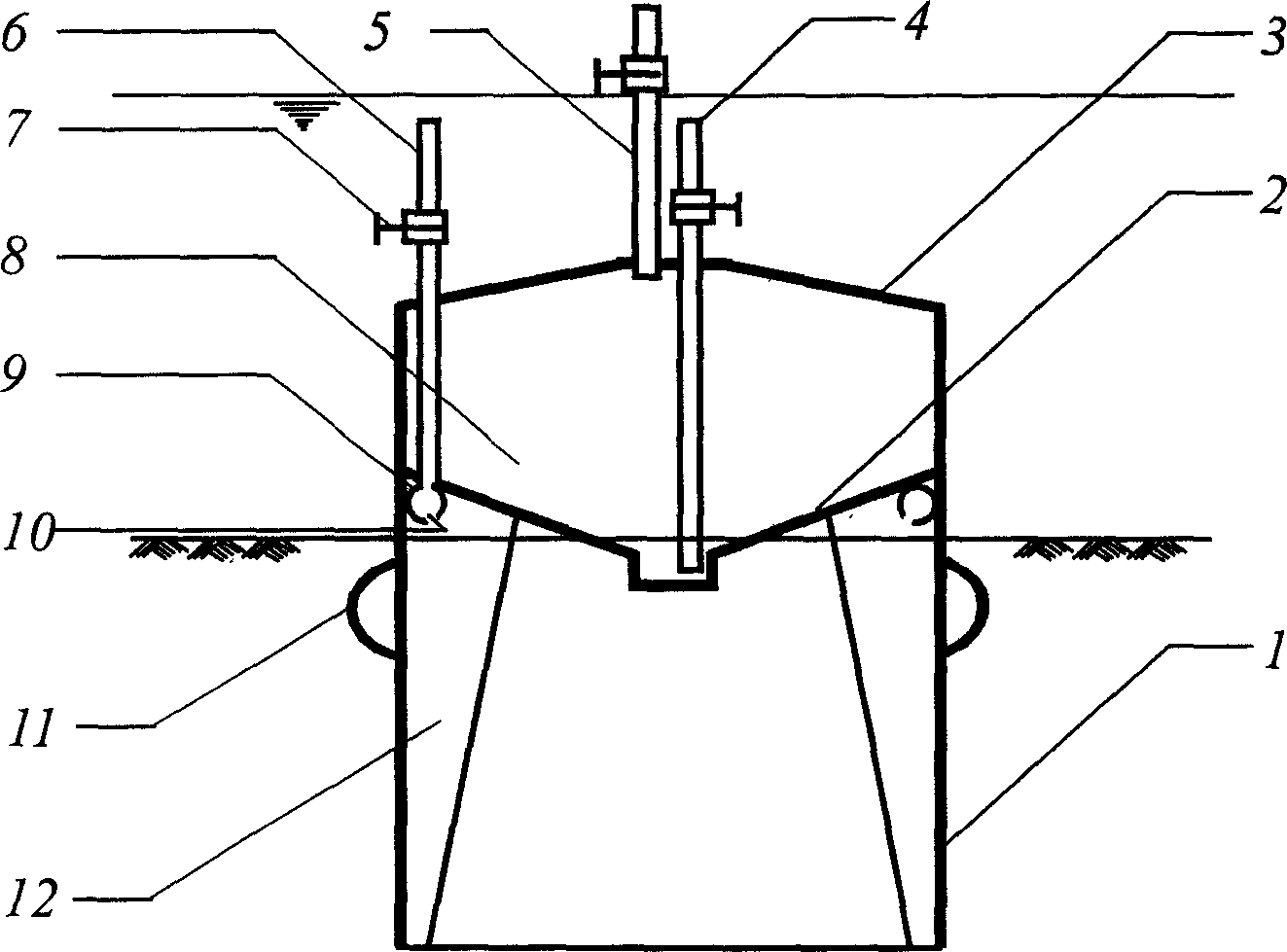 Floating transported and sucking cylindered anchor device and its operating method