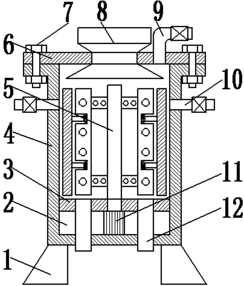 Chemical agitating vessel capable of spreading materials uniformly