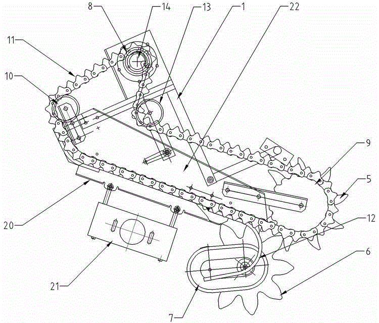 Header crop clamping height adjustment device for half-feed harvester