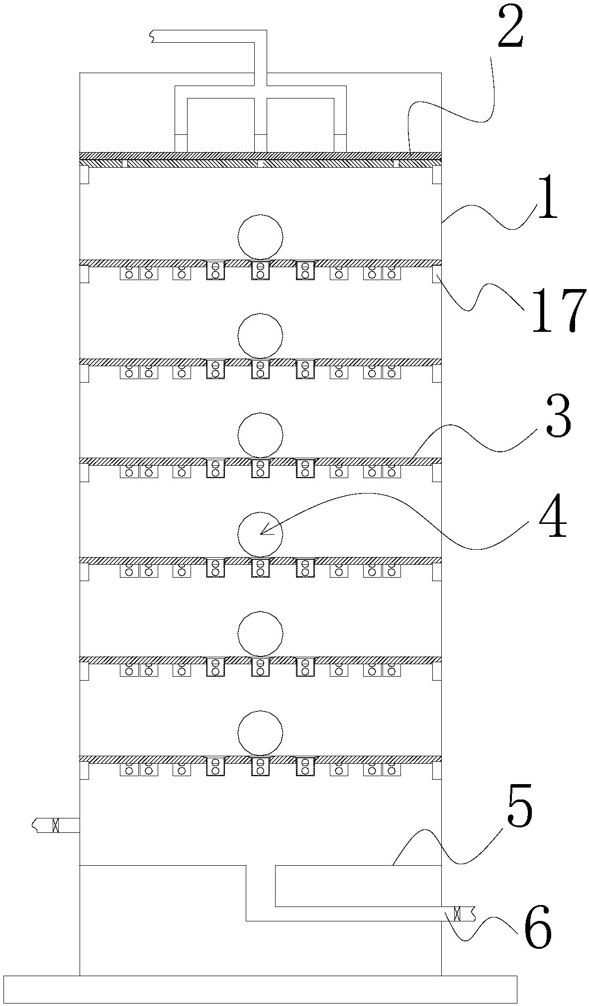 Trickling filter type biofilm reaction tower