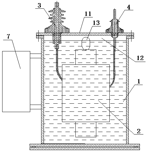 Dry-type extraction oil immersed transformer