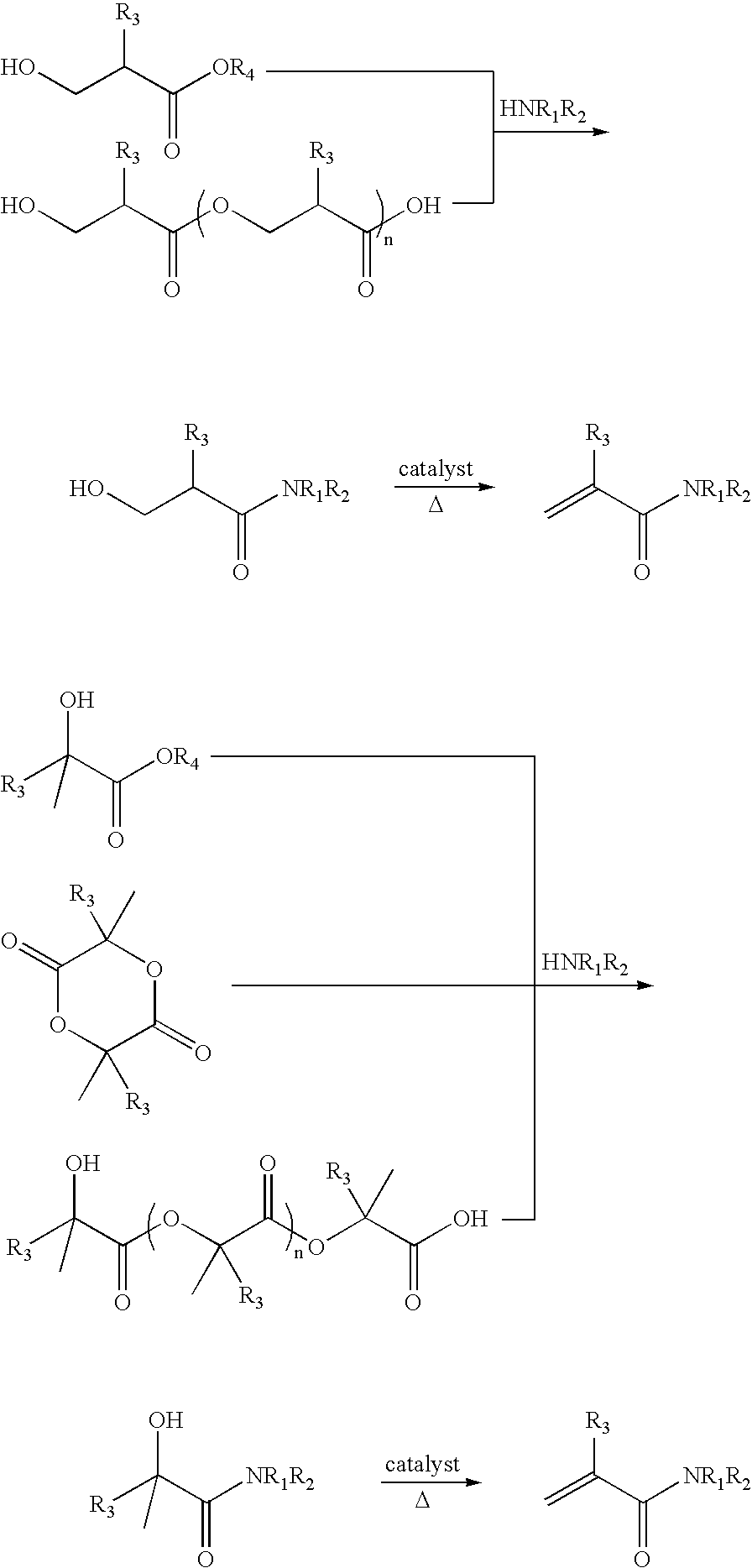 Preparation of acrylic acid derivatives from alpha- or beta-hydroxy carboxylic acids