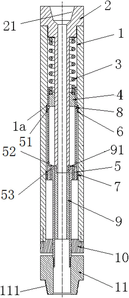 Underground repetitive shock irritation device and shock irritation method for oil and gas well drilling