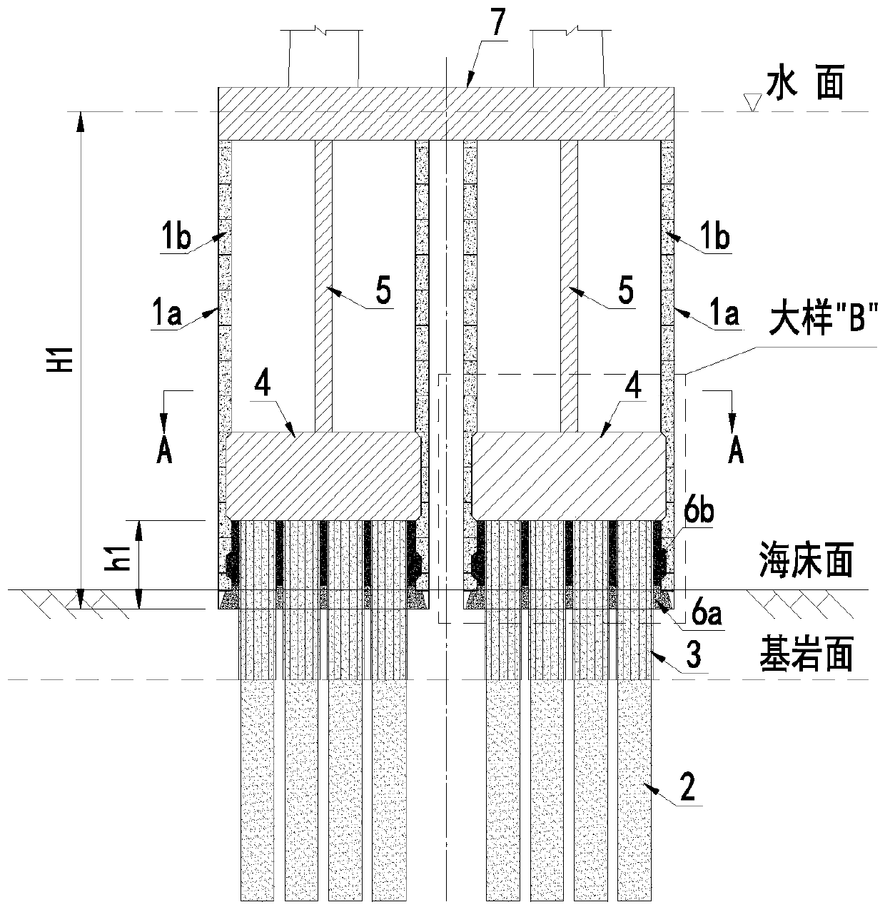 Deep water foundation and construction method thereof