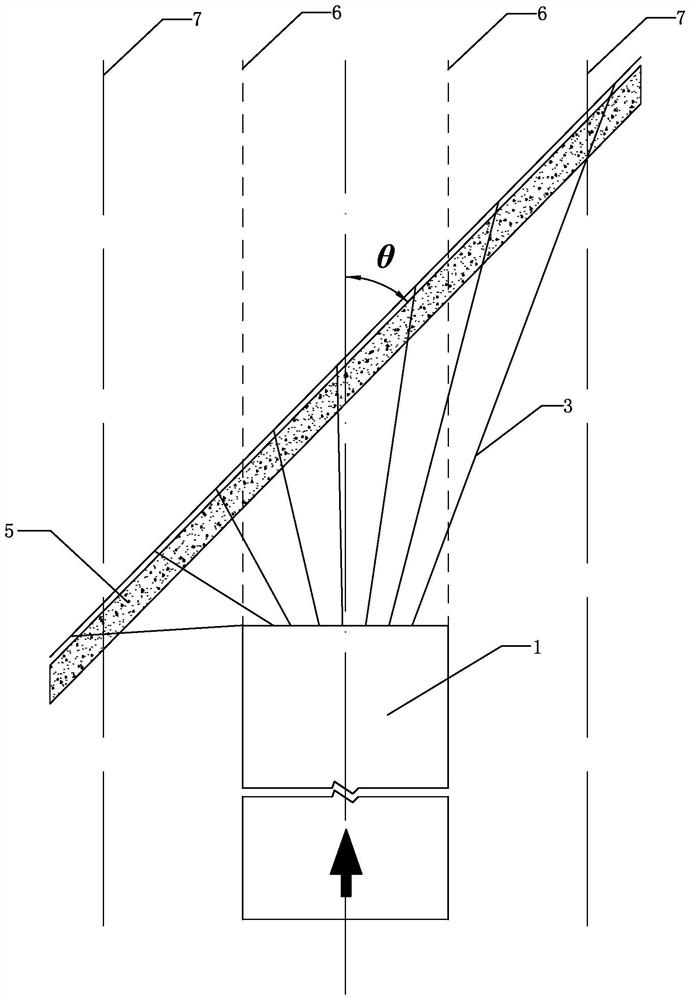 Gas drainage drill hole arrangement method for large-section tunnel passing through small-included-angle coal seam