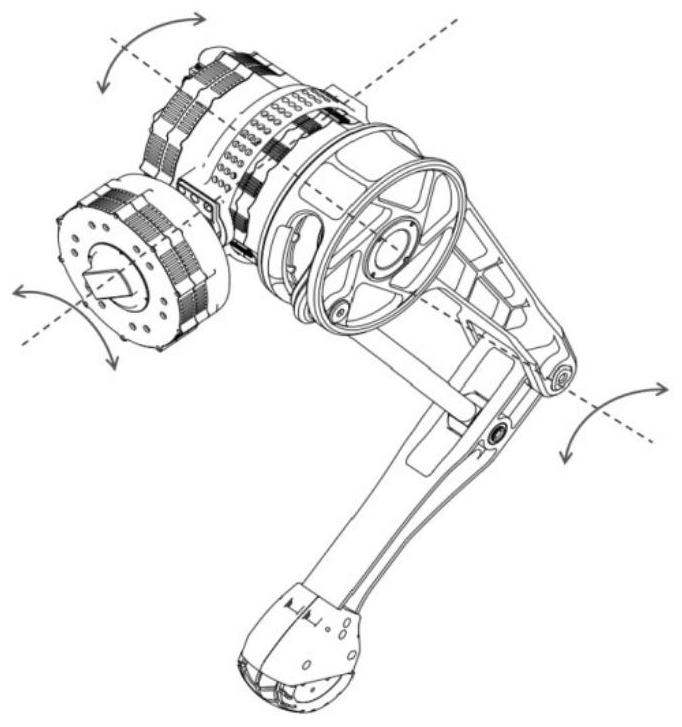 Cable-free three-degree-of-freedom joint module and bionic leg and foot structure