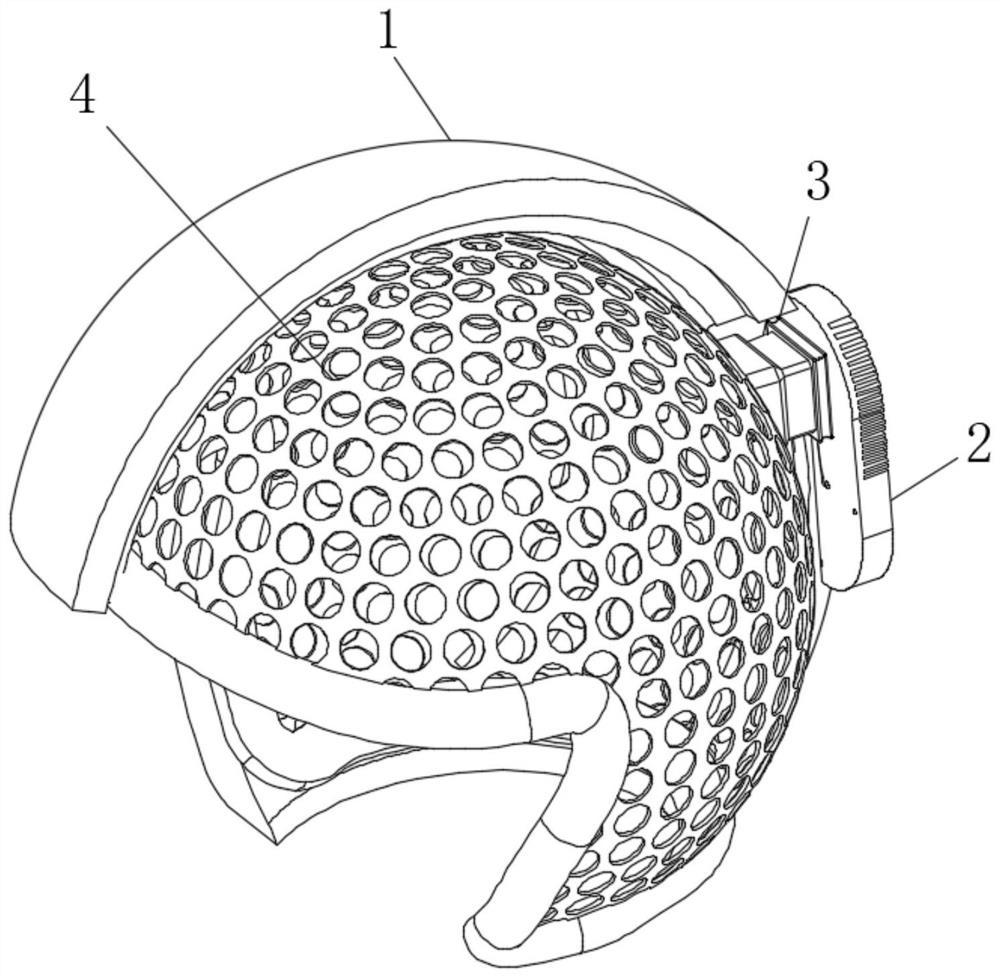 Air-conditioning helmet with inner container uniform in temperature conduction