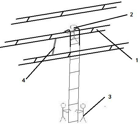 Phase-to-phase limit live working method of double-circuit transmission lines on the same tower