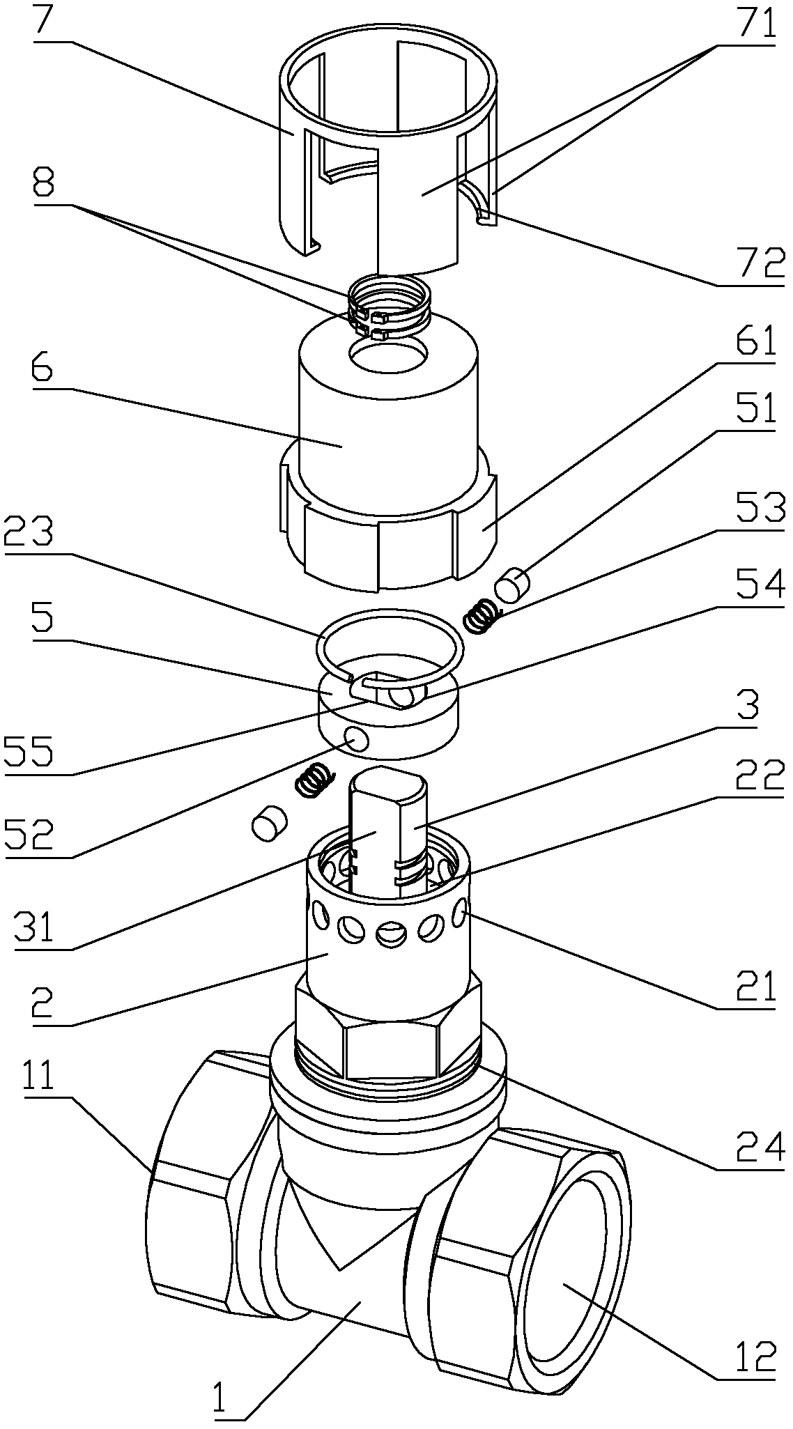 High-precision flow regulating valve with lock