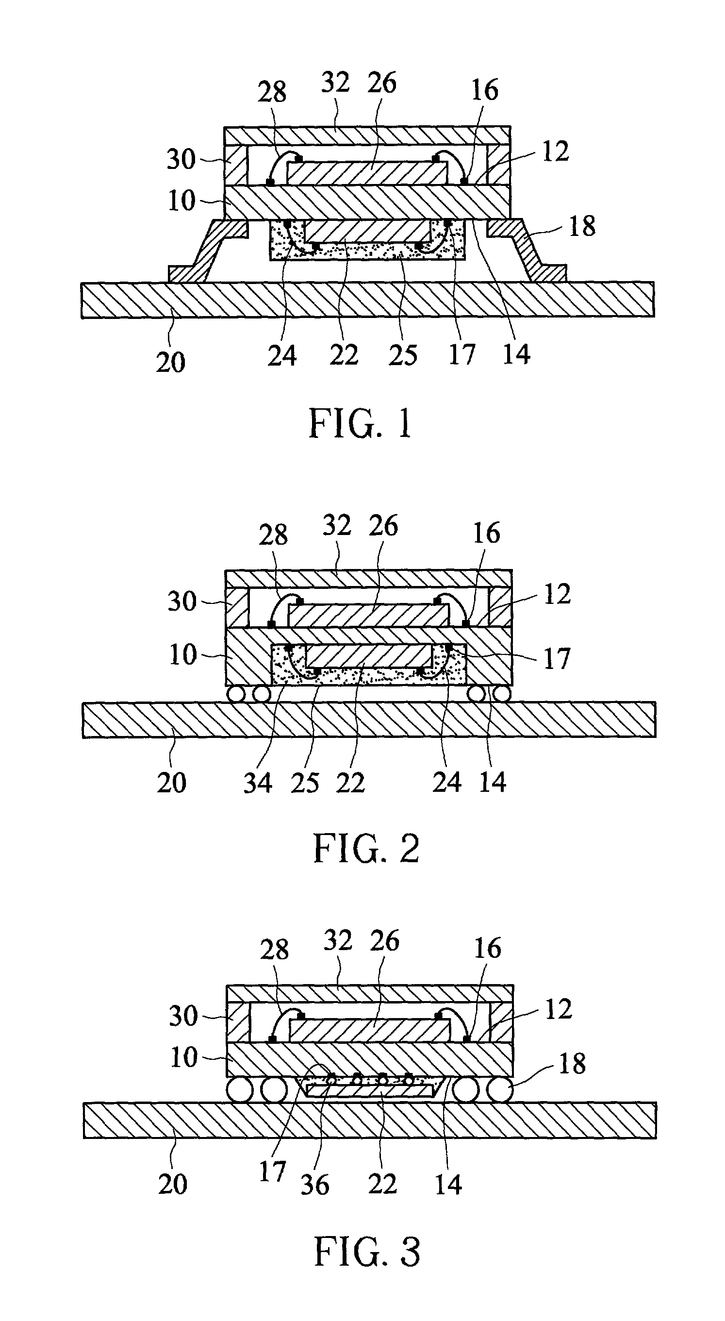 Stacked package structure of image sensor