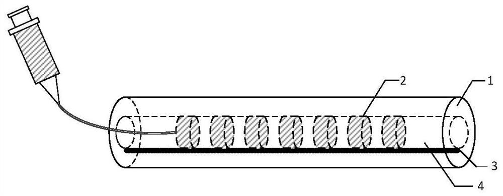 Material filling type hollow fiber bragg grating and preparation method thereof