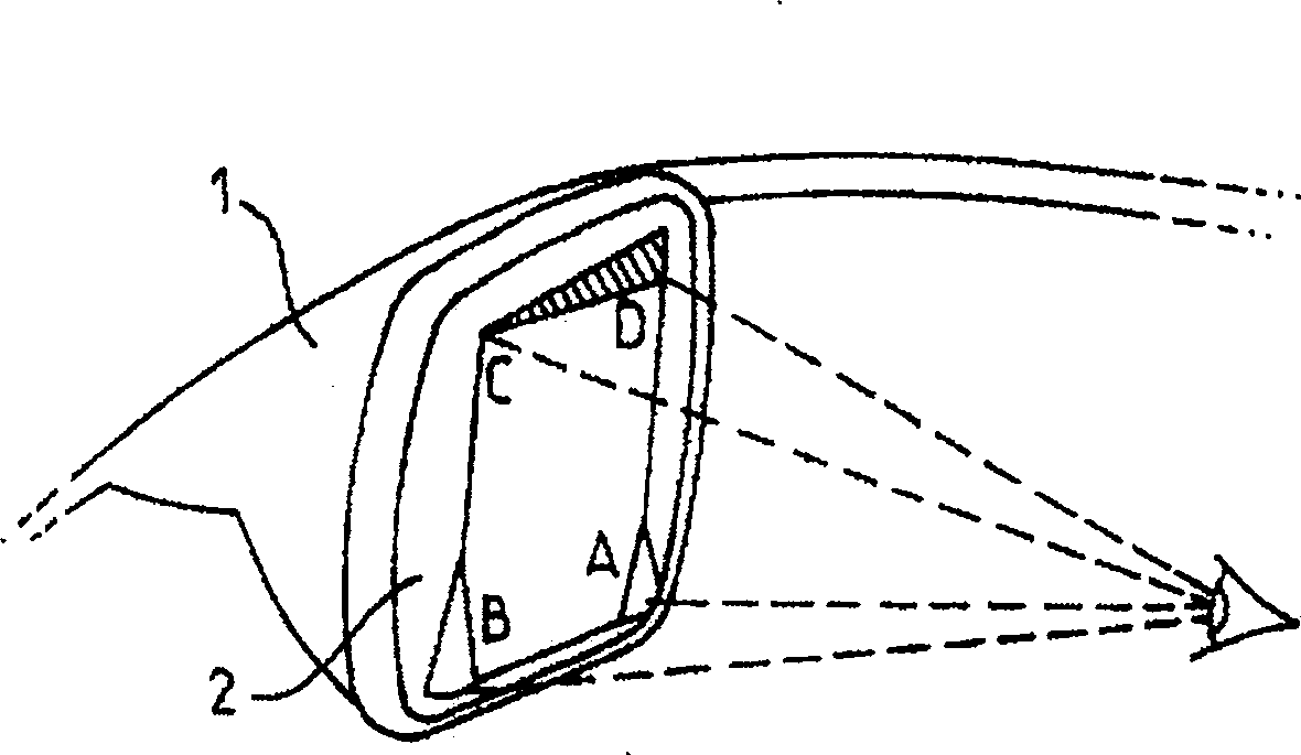 Method for increasing the field of vision in the mirror of a vehicle outside rearview mirror assembly and vehicle on which said method is implemented