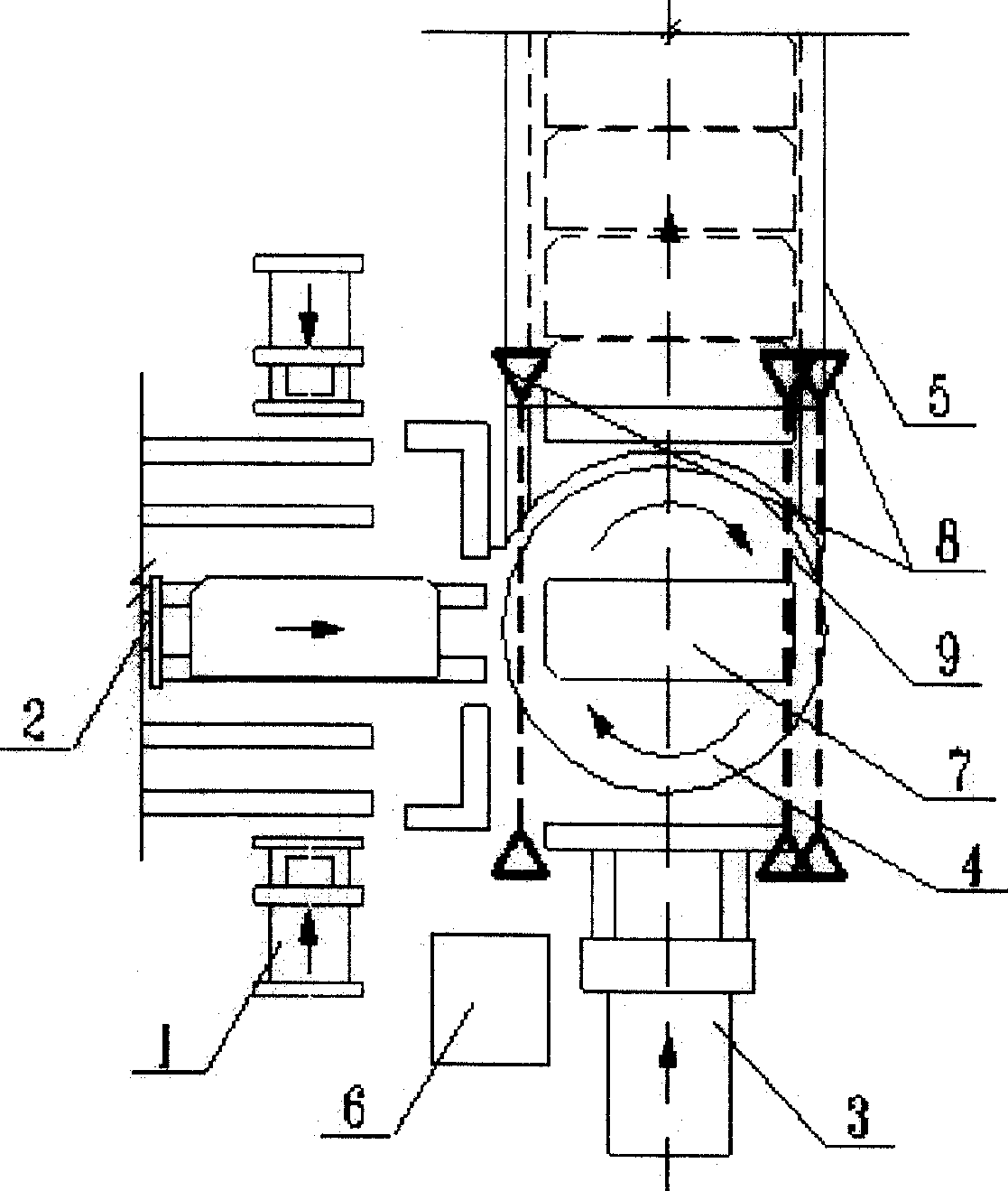 Positioning method and apparatus for pushing carbon block from transfer line rotary platform to receiving arrangement