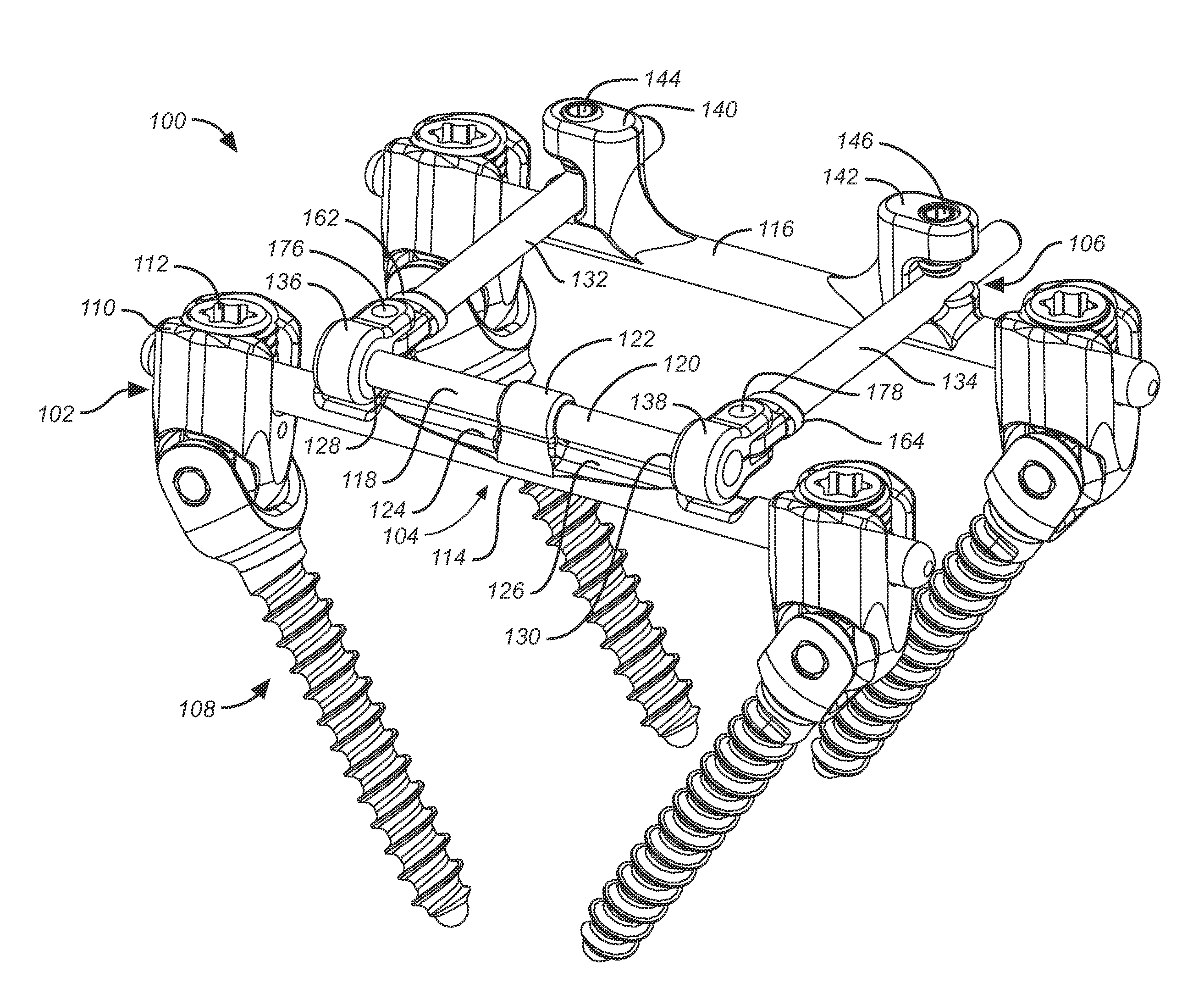 Bone anchor with a curved mounting element for a dynamic stabilization and motion preservation spinal implantation system and method