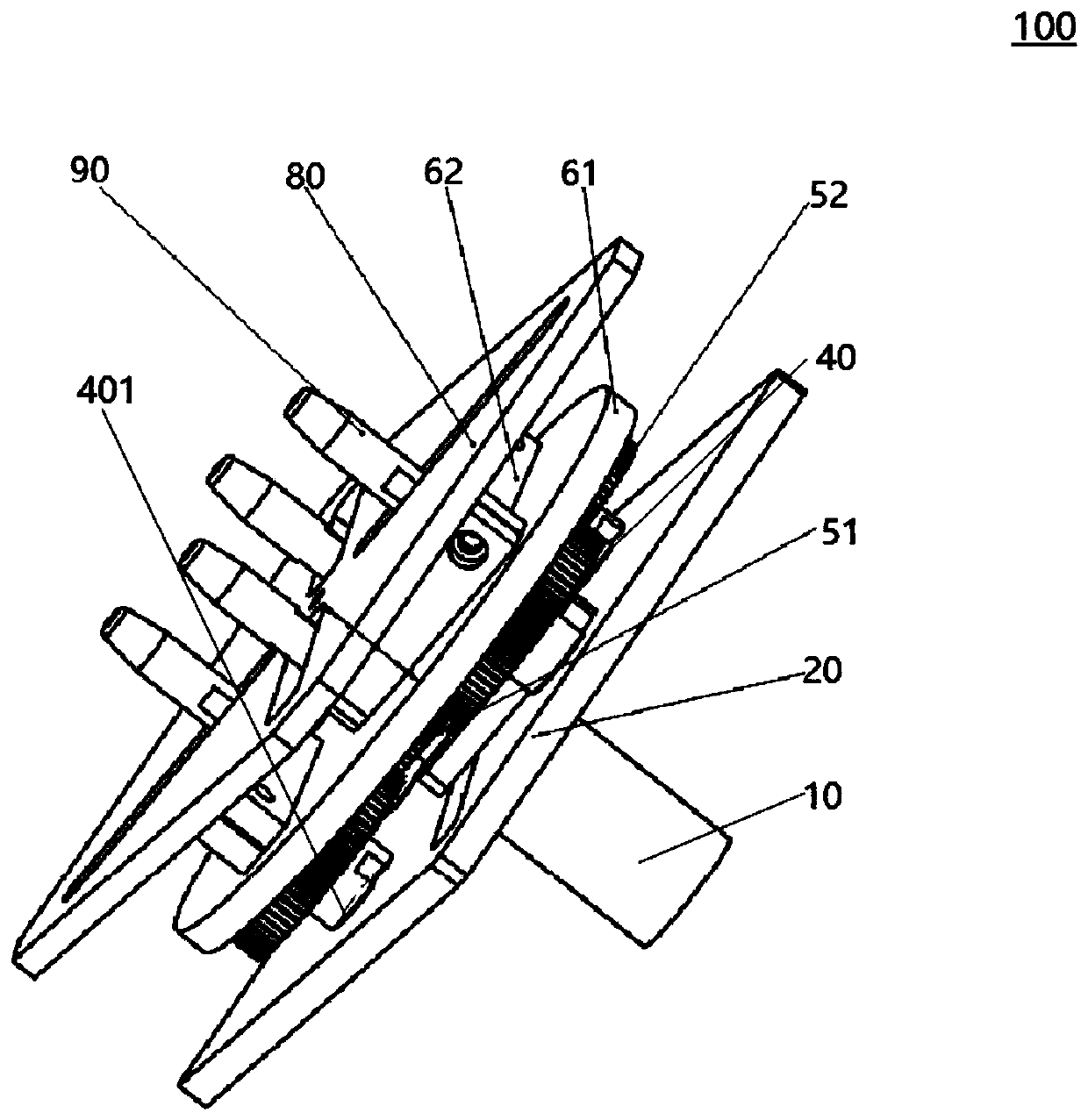 Planetary gear clamping mechanism