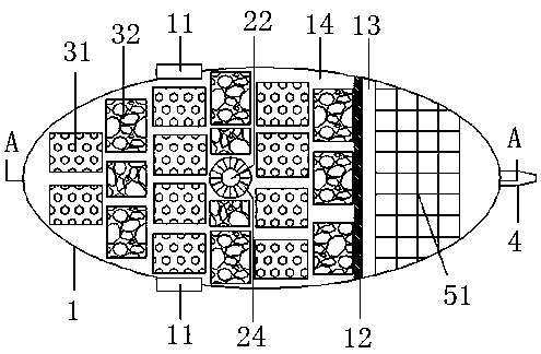 Energy-saving purification treatment device for eutrophic water