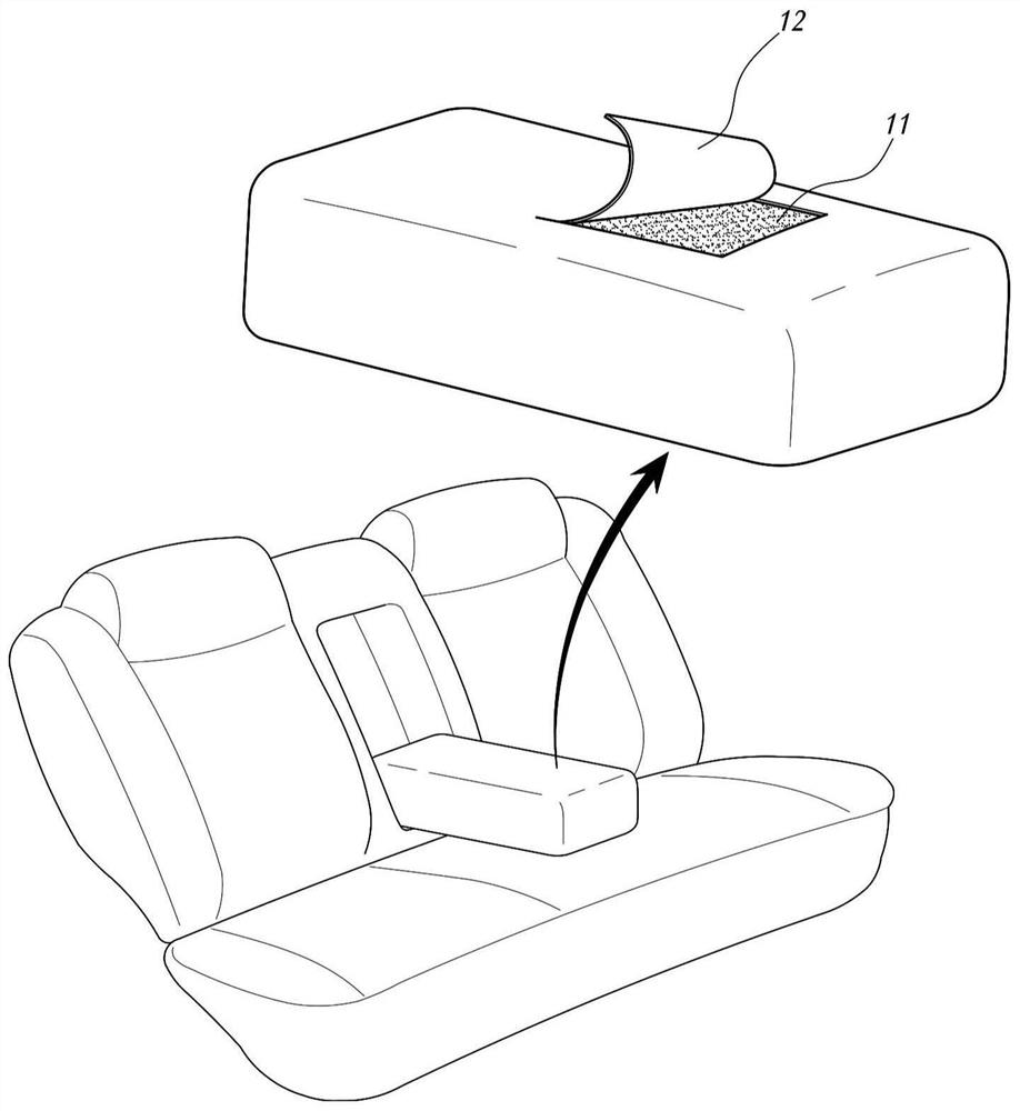 Car built-in armrest cover device