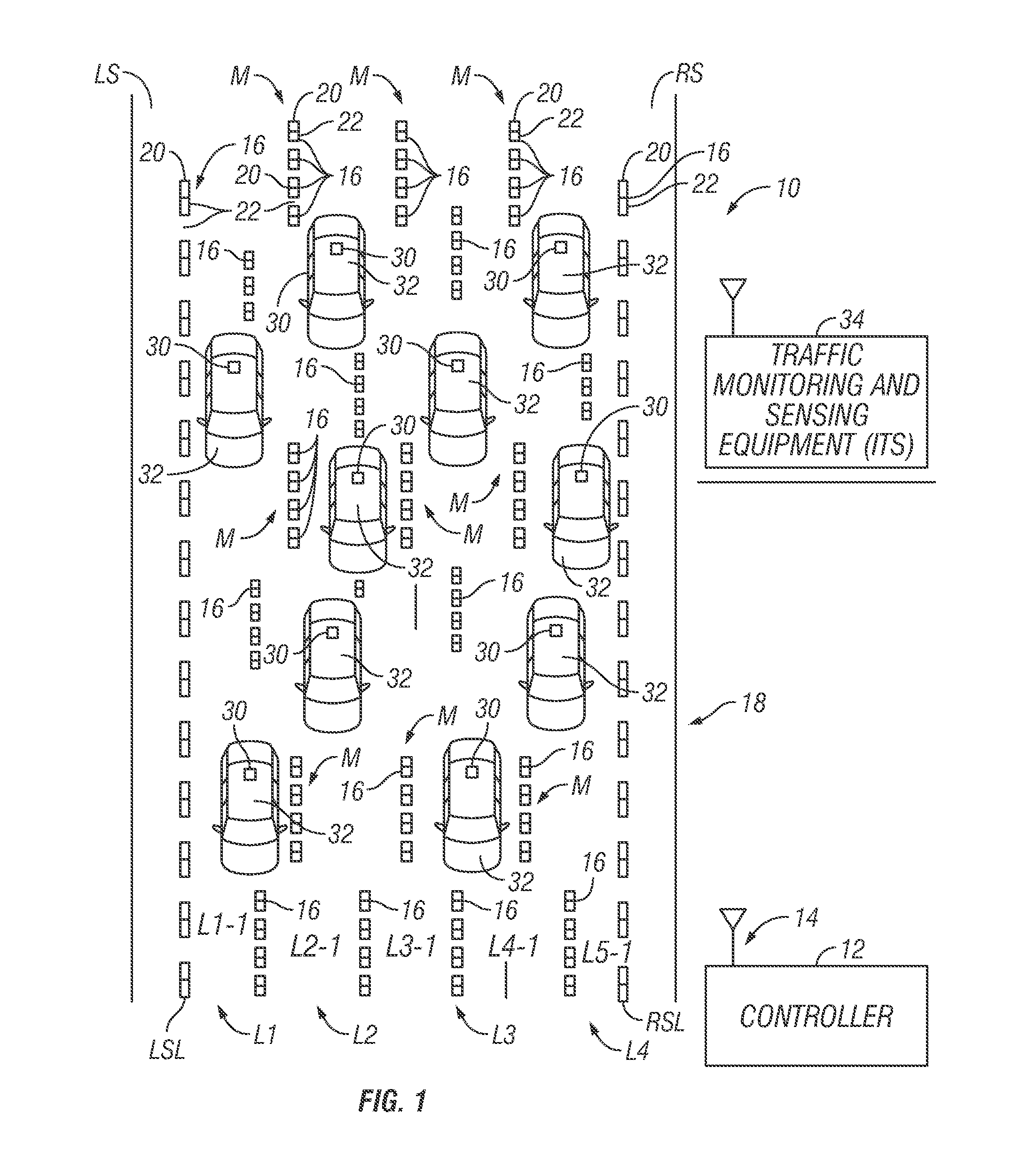 System and method for providing traffic congestion relief using dynamic lighted road lane markings
