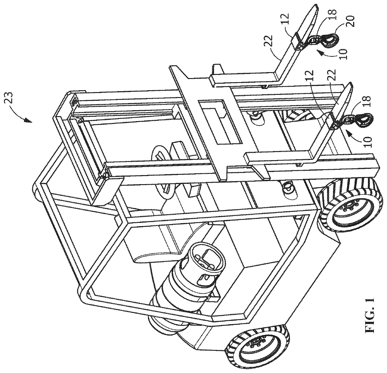 Hoist attachment for a forklift truck