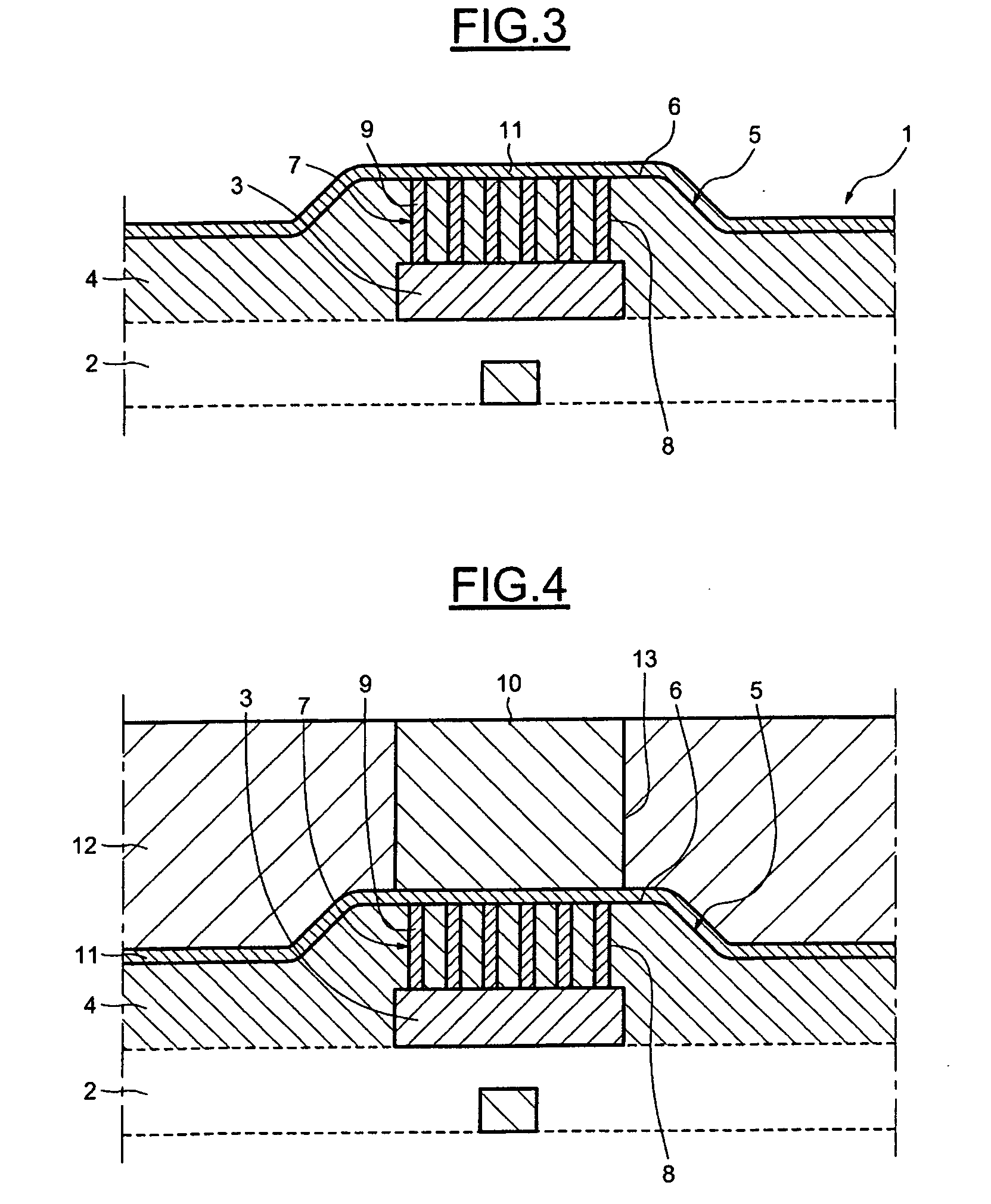 Integrated circuit chip with external pads and process for fabricating such a chip