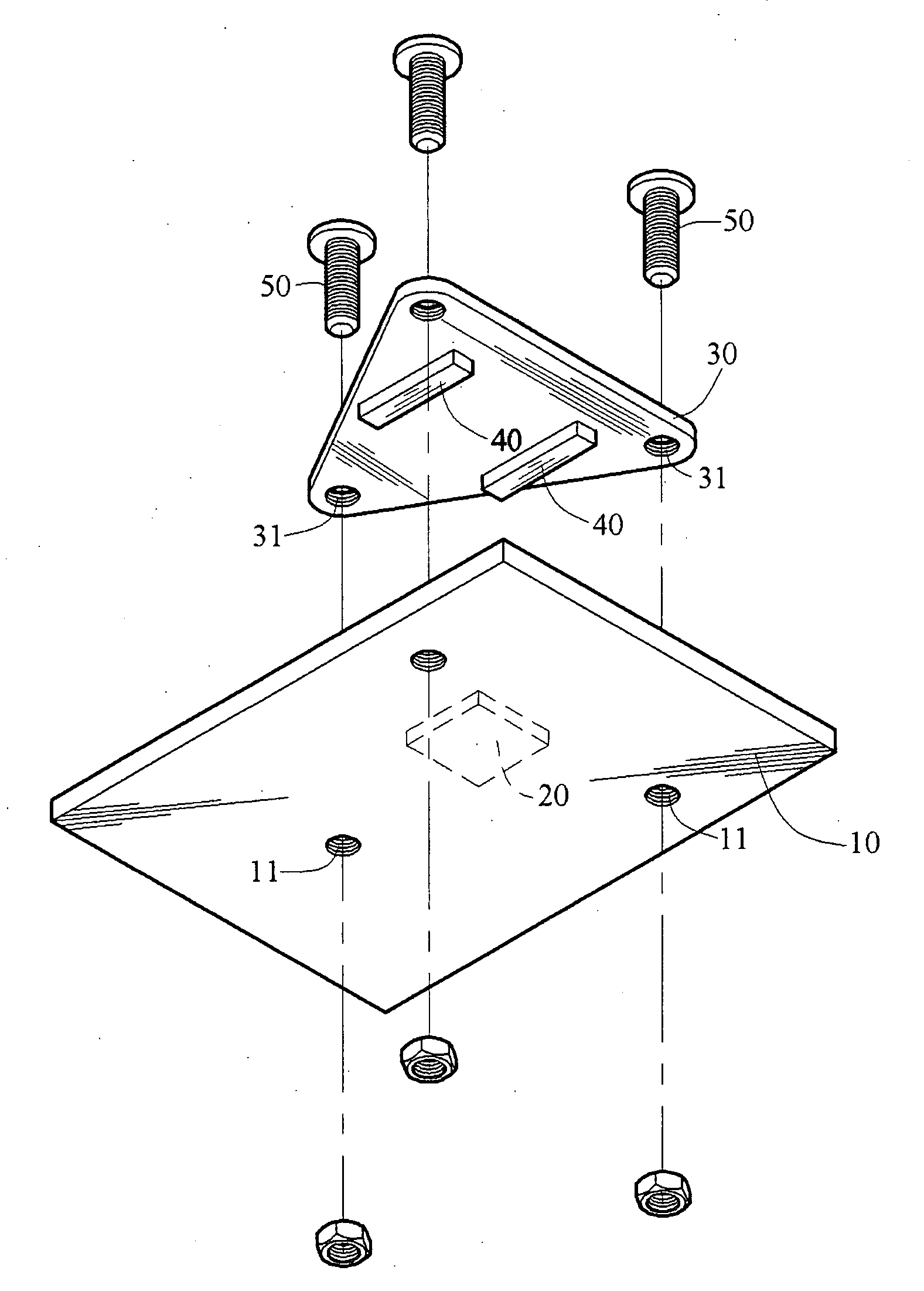 Heat plate construction and attachment for dismounting heat plate