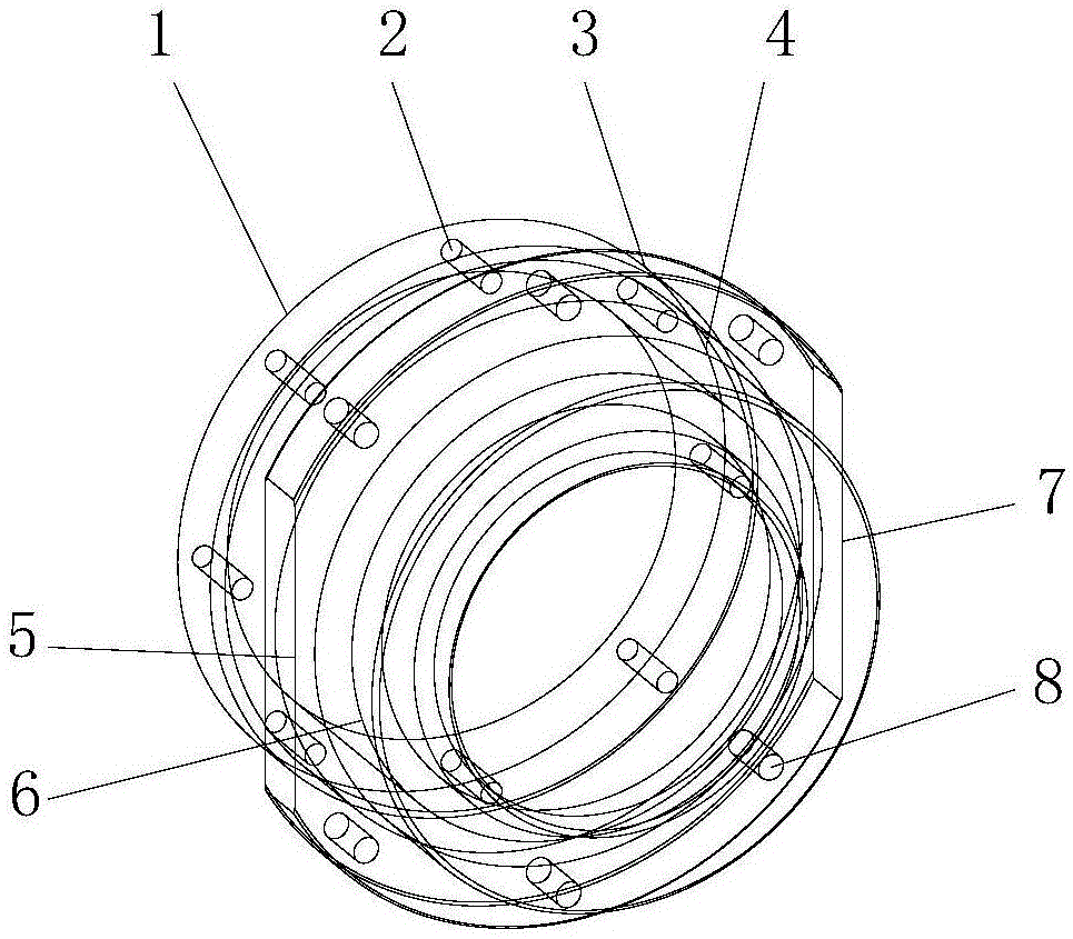 Spiral nut for manufacturing luggage