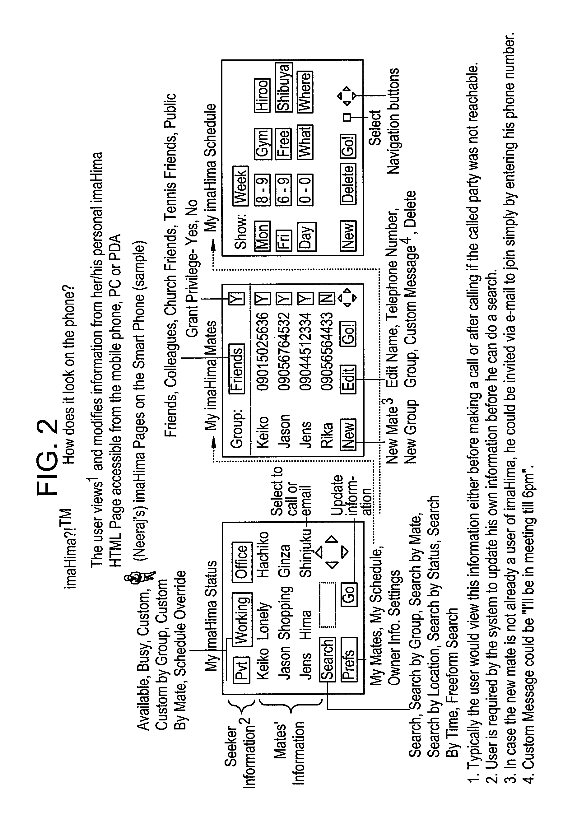 Systems for communicating current and future activity information among mobile internet users and methods therefor