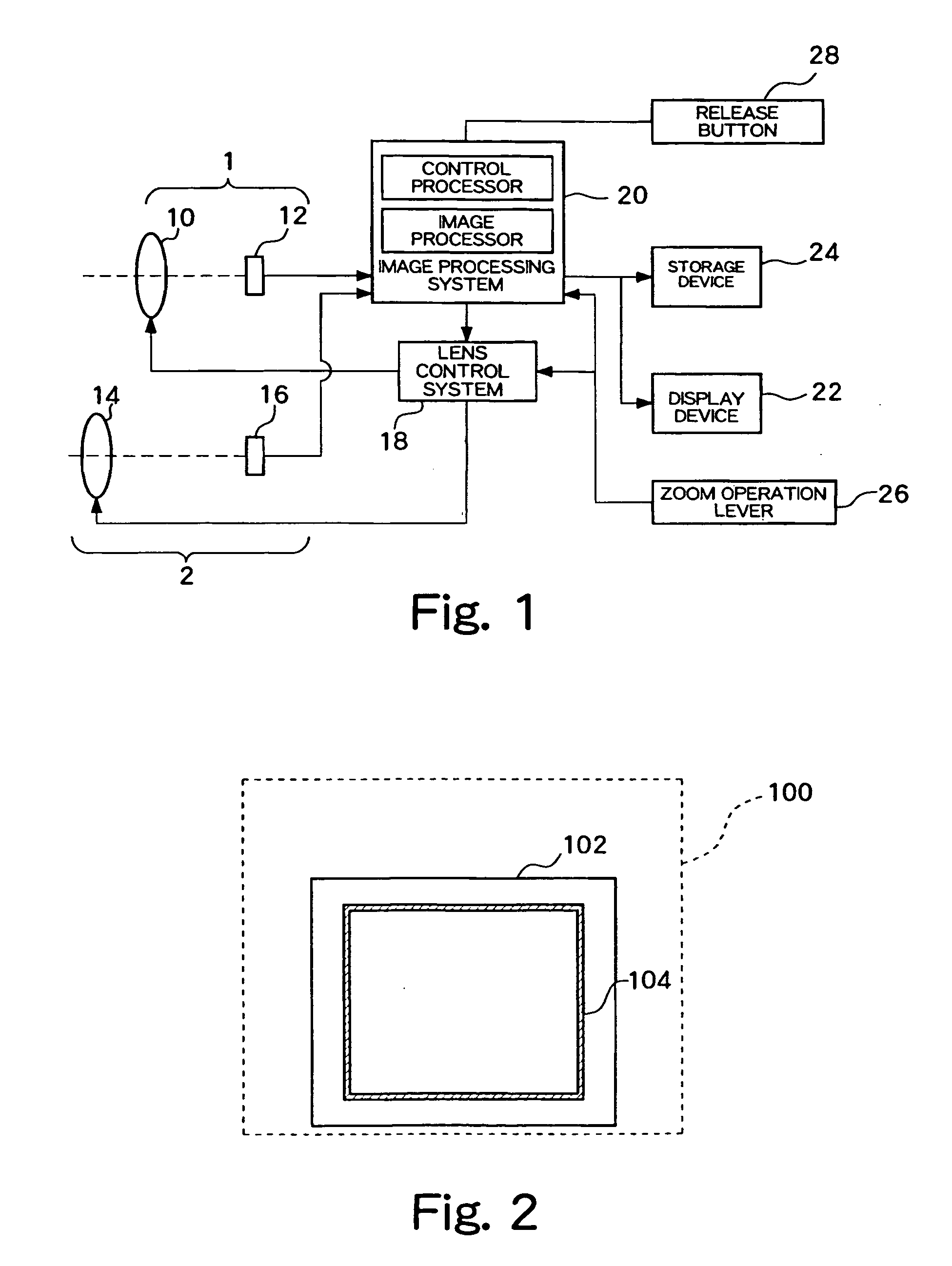 Image-capturing device having multiple optical systems