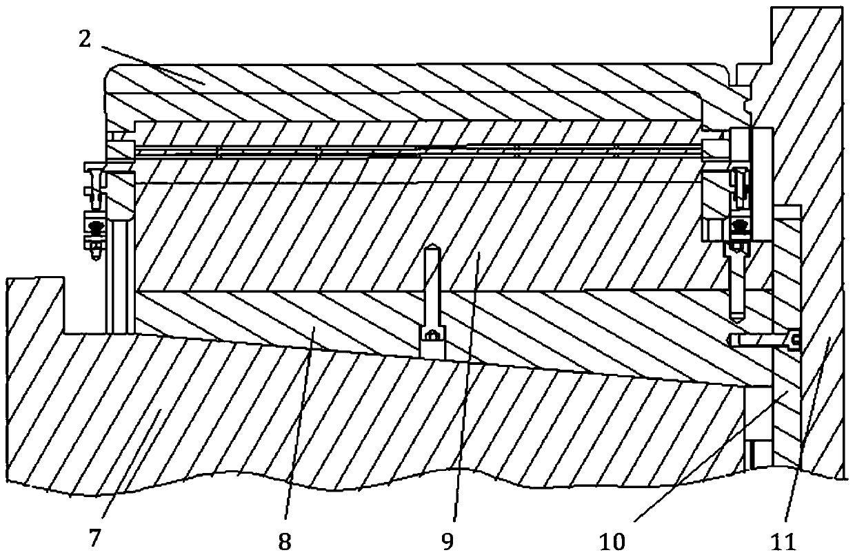 Integrated forming device and forming method for double-sided complex rib feature structural parts