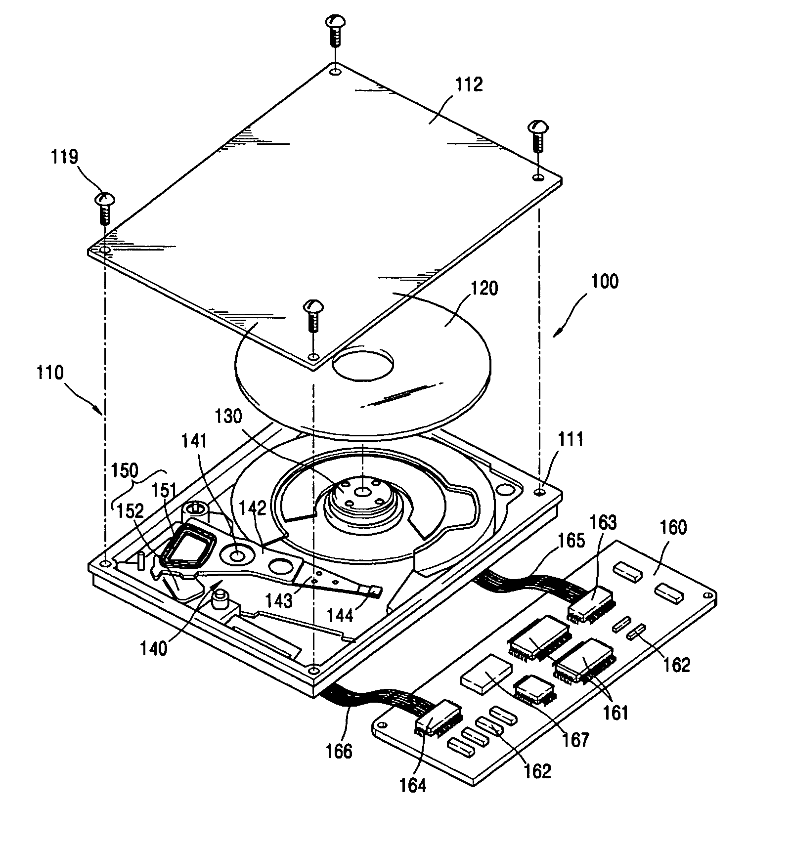 Hard disk drive assembly, mounting structure for hard disk drive, and mobile phone adopting the mounting structure