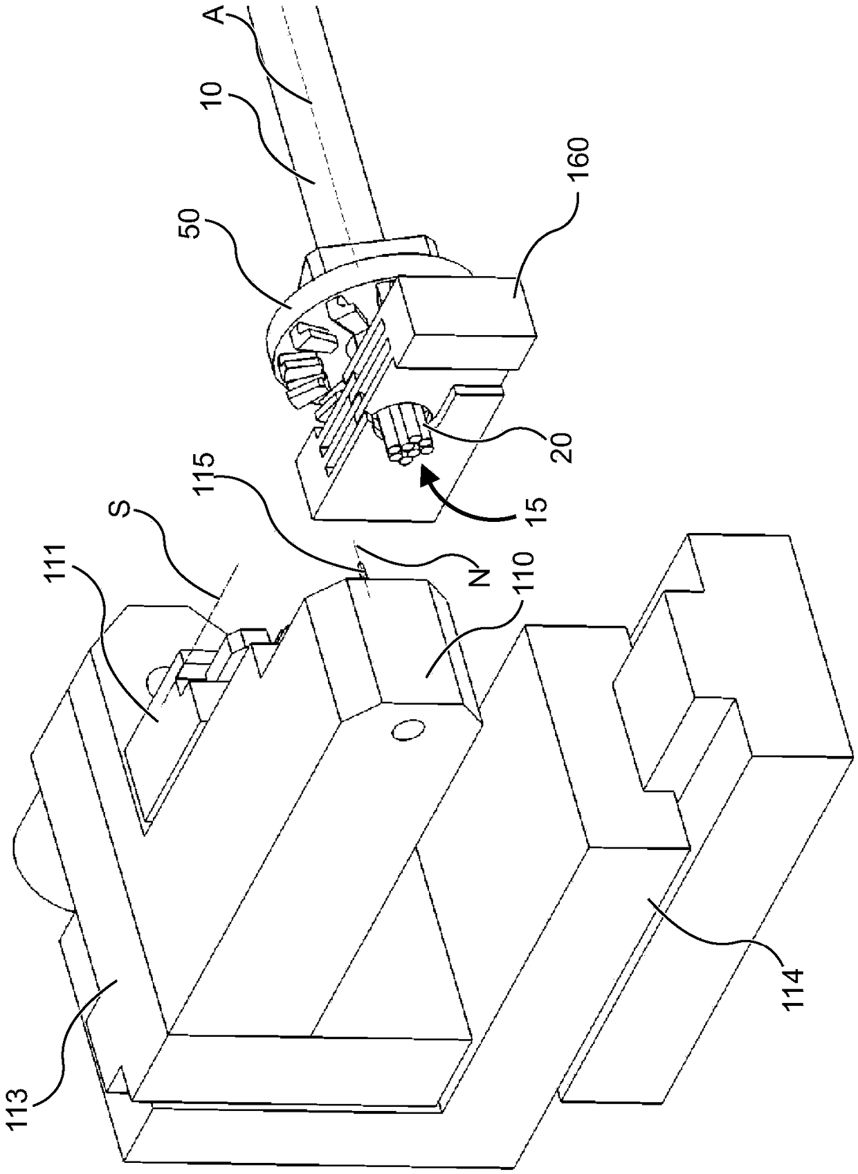 Method and device for manipulating an internal conductor