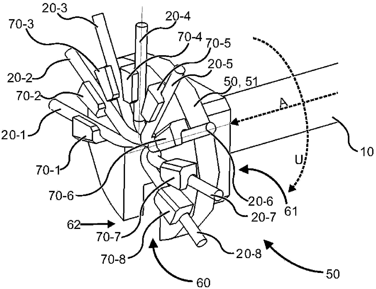 Method and device for manipulating an internal conductor