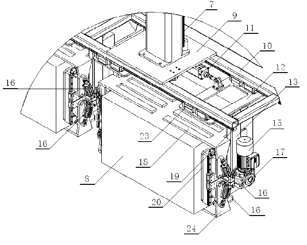 Multi-functional mechanical grabbing and transporting device capable of unstacking and overturning automatically