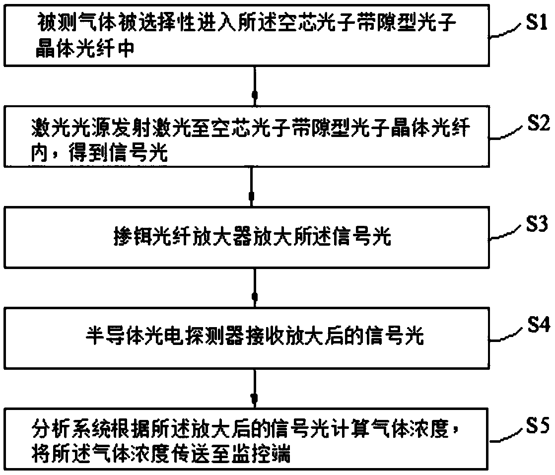 Method and system for detecting concentration of gas in insulating oil of transformer