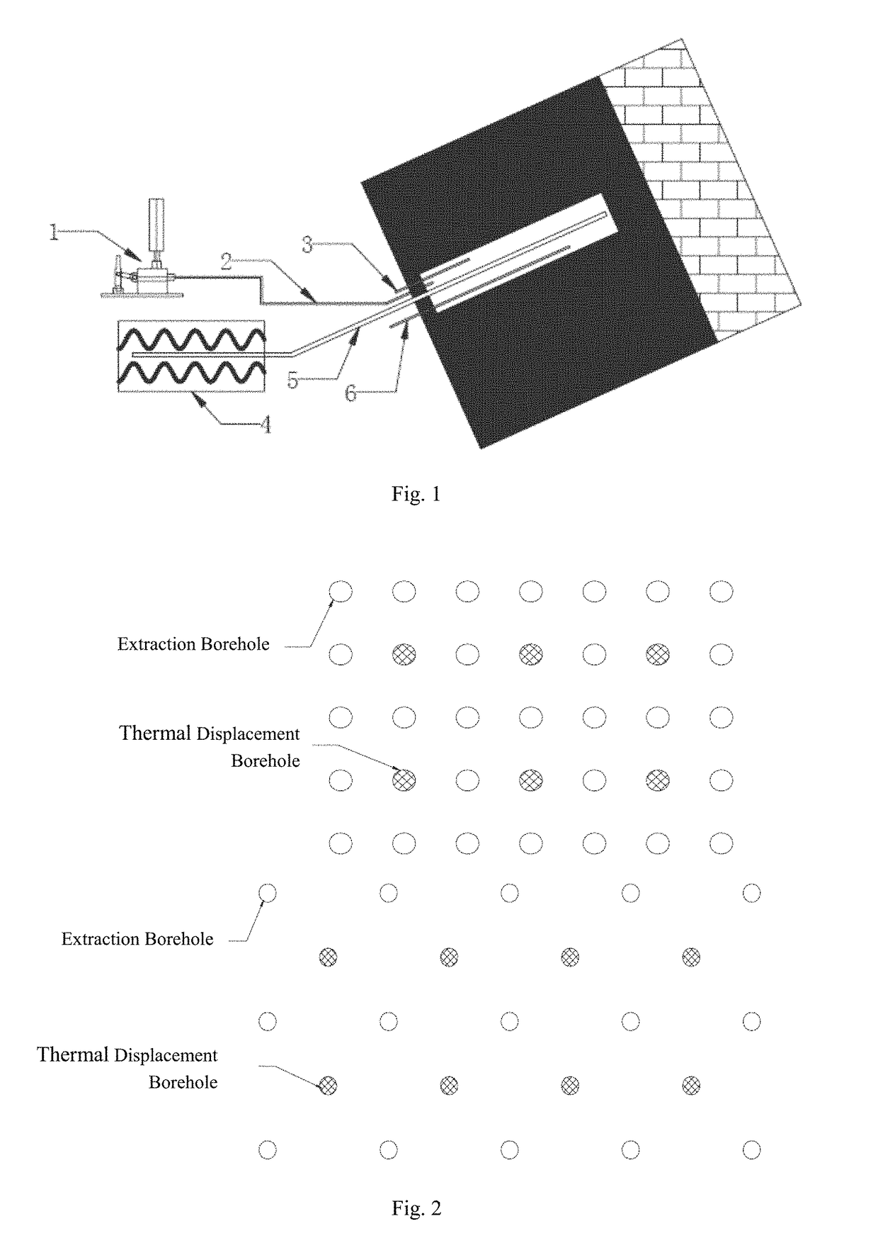 Method for thermal-displacement-type strengthened extraction in drill hole