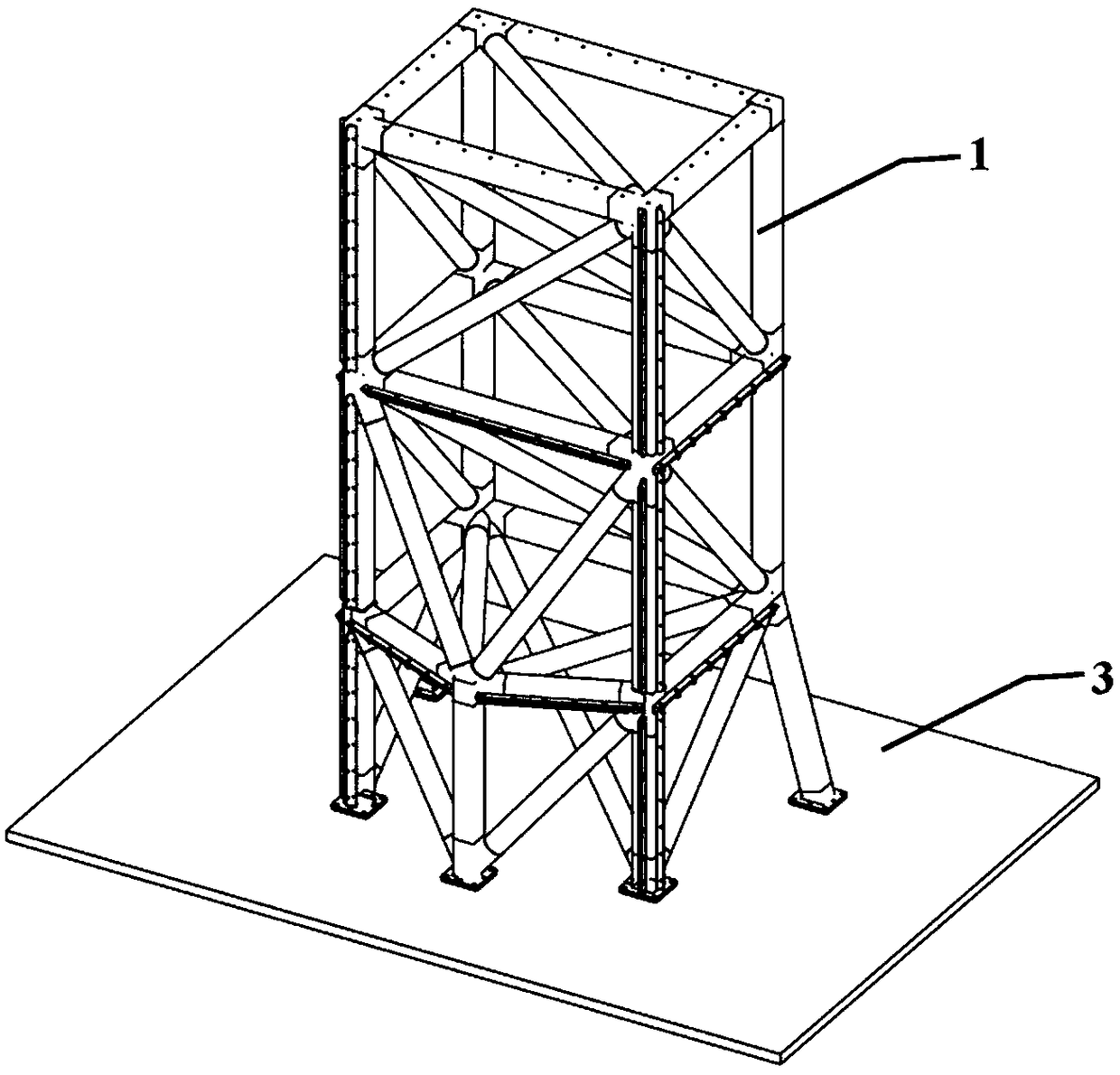 Inside-outside module truss and honeycomb plate combined satellite module section structure