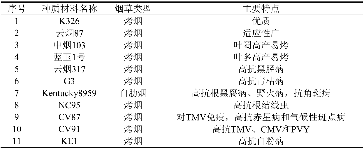 Recurrent selection group creation and selection method for breeding new line of high-quality multiresistance tobacco