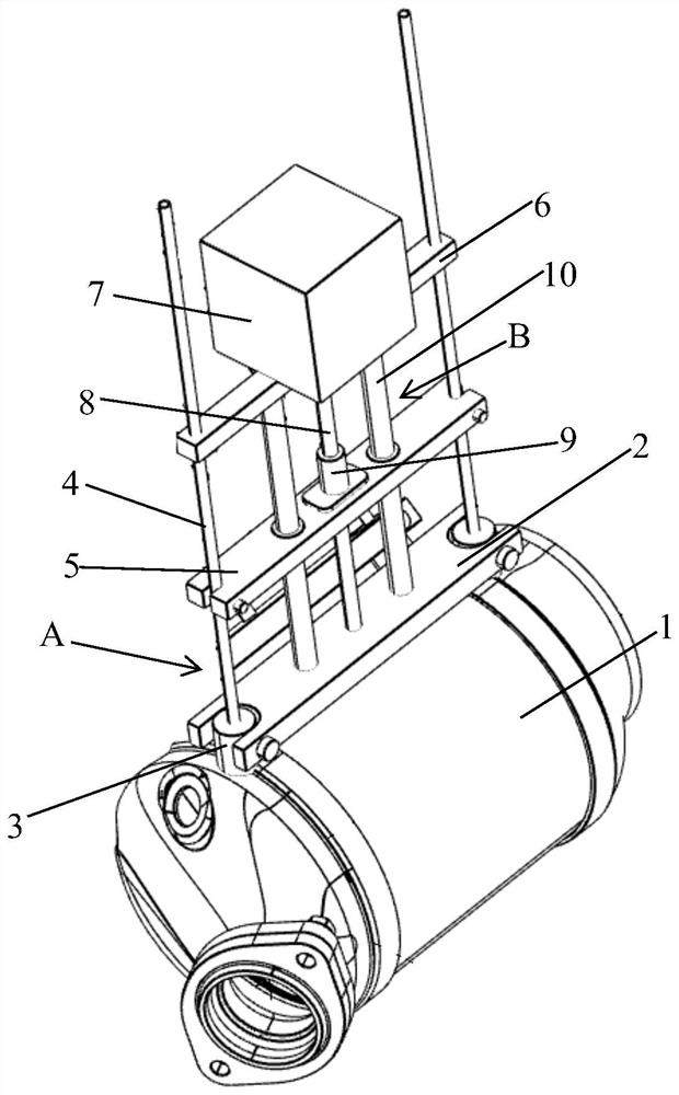 Ammonia mixing test device for automobile exhaust system