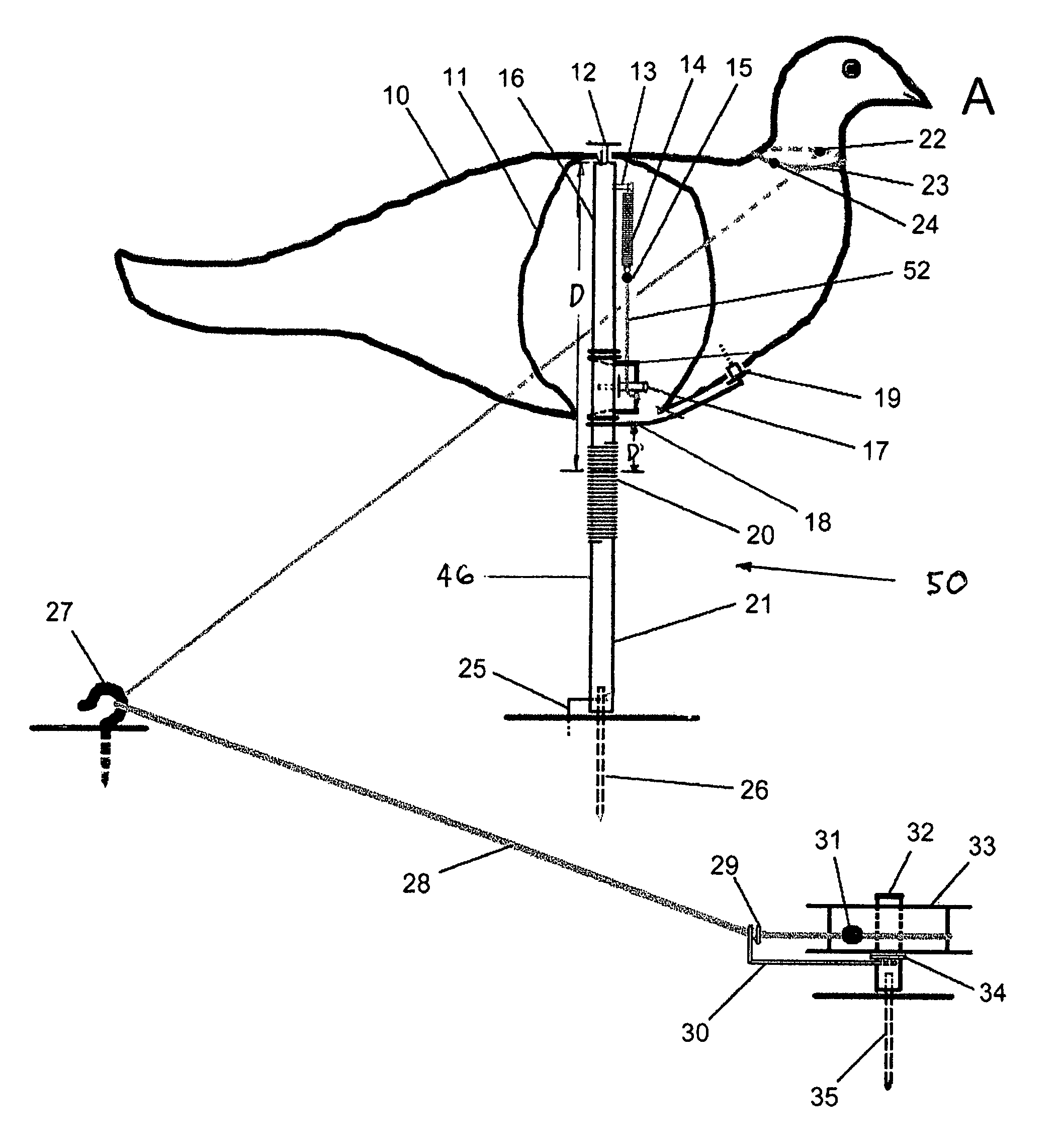 Decoy movement system for simulating life-like movement of animal species